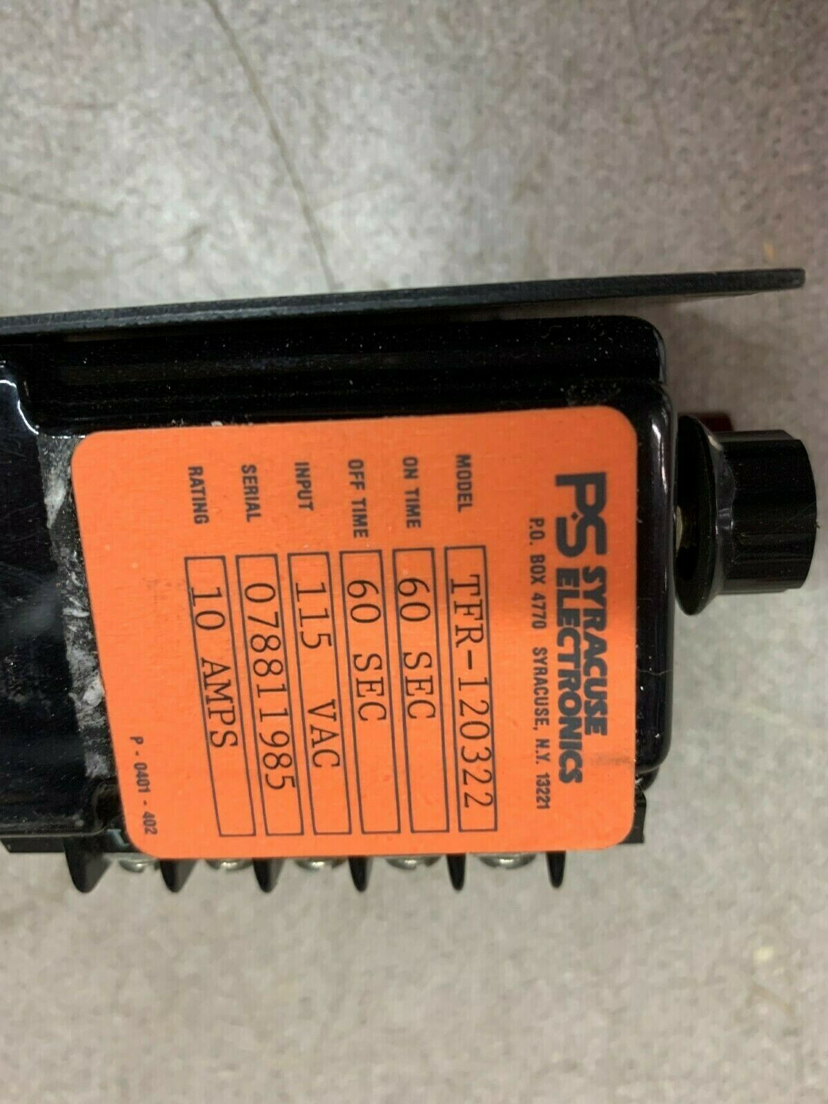 NEW IN BOX SYRACUSE ELECTRONICS RELAY TFR-120322