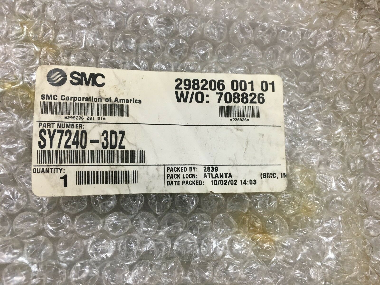 NEW NO BOX SMC SOLENOID VALVE SY7240-3DZ