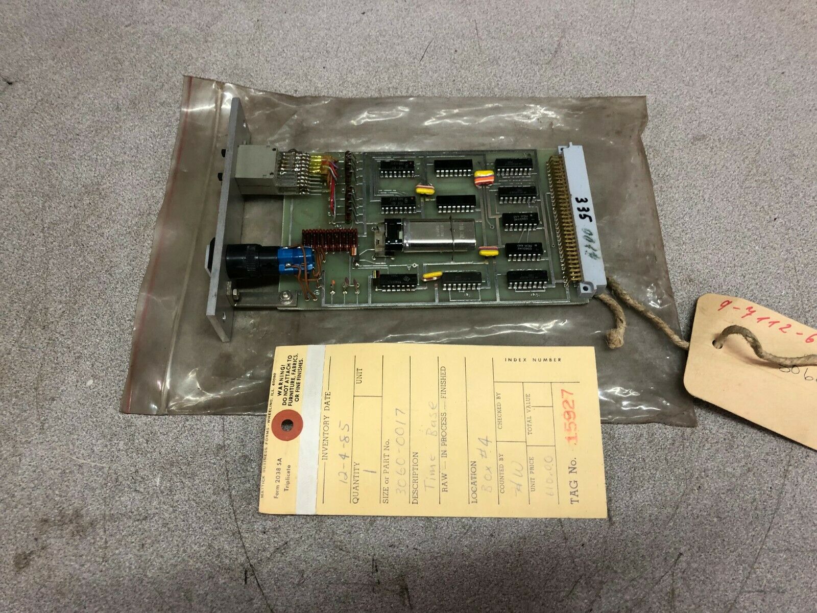 USED VENTILZEIT PROGRAMM CIRCUIT BOARD 3060-0017