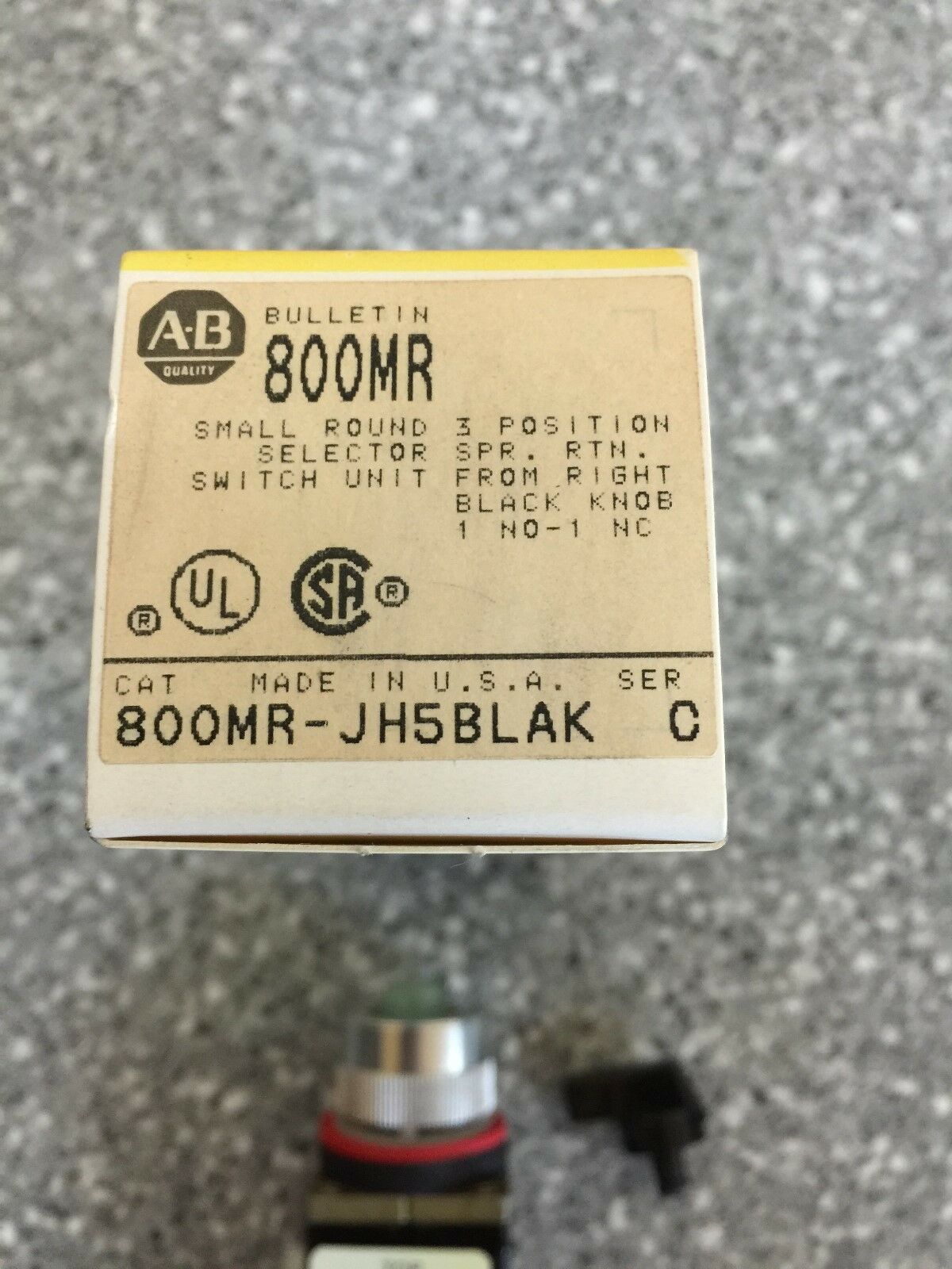 NEW IN BOX ALLEN BRADLEY SMALL ROUND SELECTOR SWITCH UNIT 800MR-JH5BLAK SERIES C