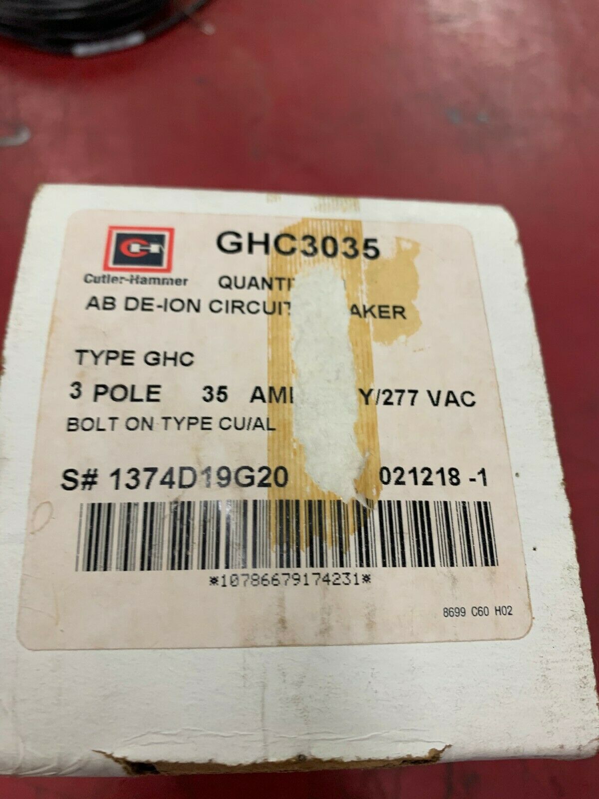 NEW IN BOX CUTLER HAMMER CIRCUIT BREAKER GHC3035