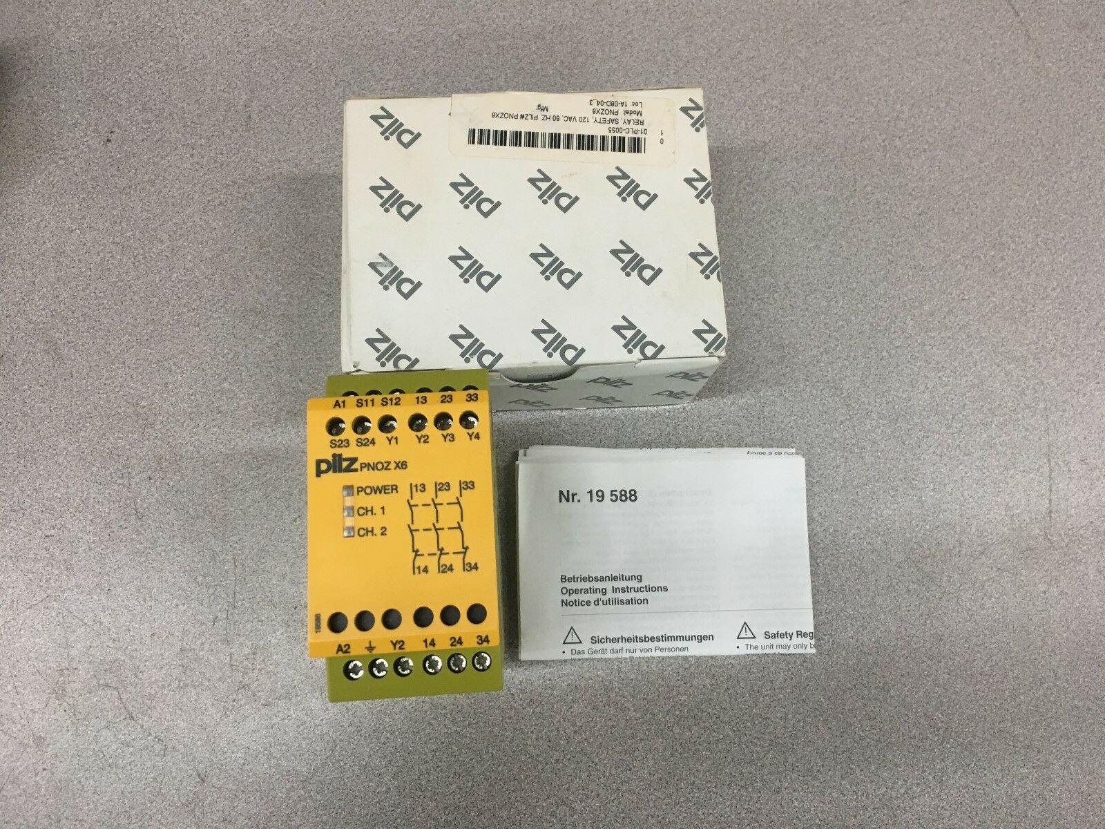 NEW IN BOX PILZ 774725 SAFETY RELAY PNOZ X6 120-110VAC 3S