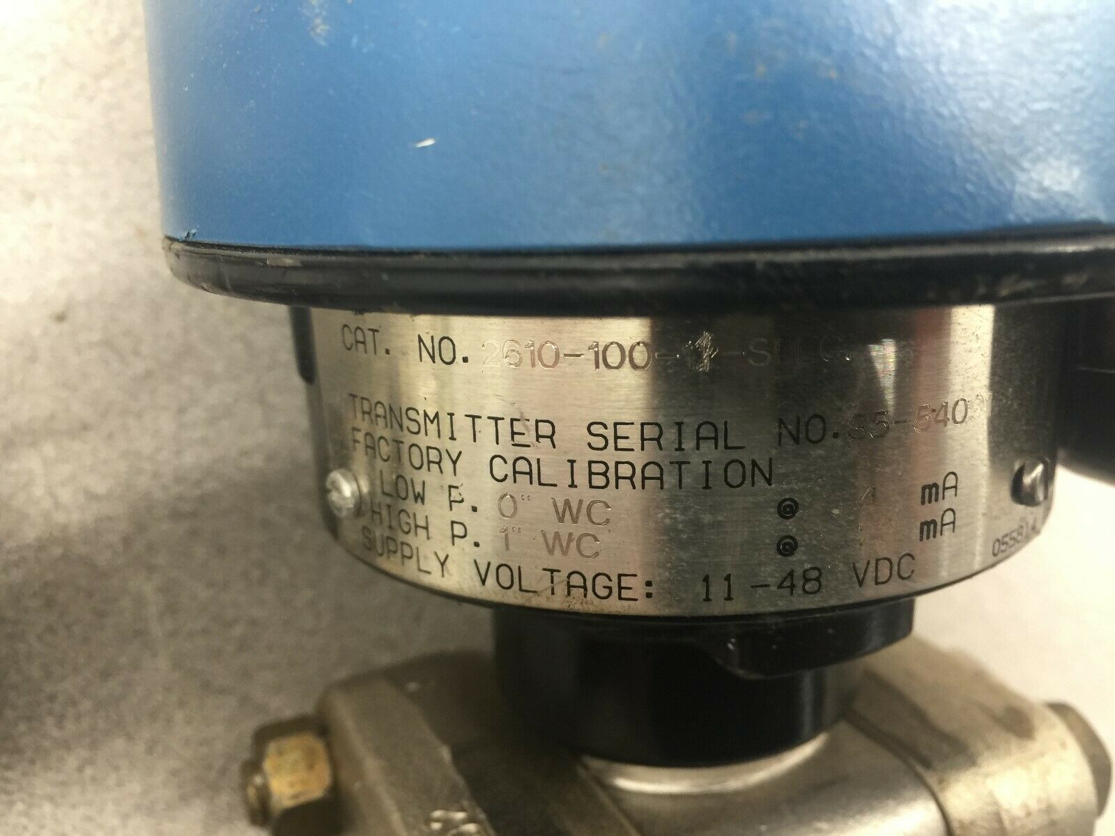 USED LEEDS & NORTHRUP 0"-1" WC 11-48 VDC PRESSURE TRANSMITTER 2610-100-12-SPEC