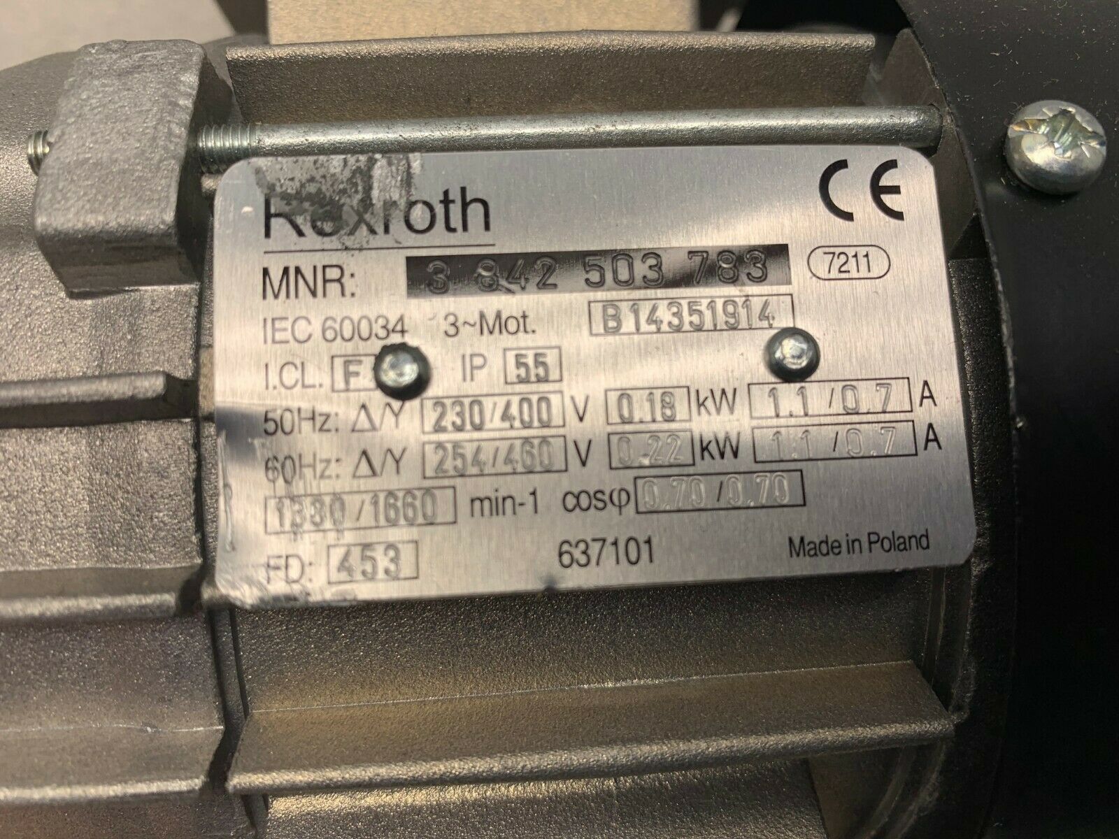 NEW NO BOX REXROTH 3842503783 MOTOR 3 842 503 783