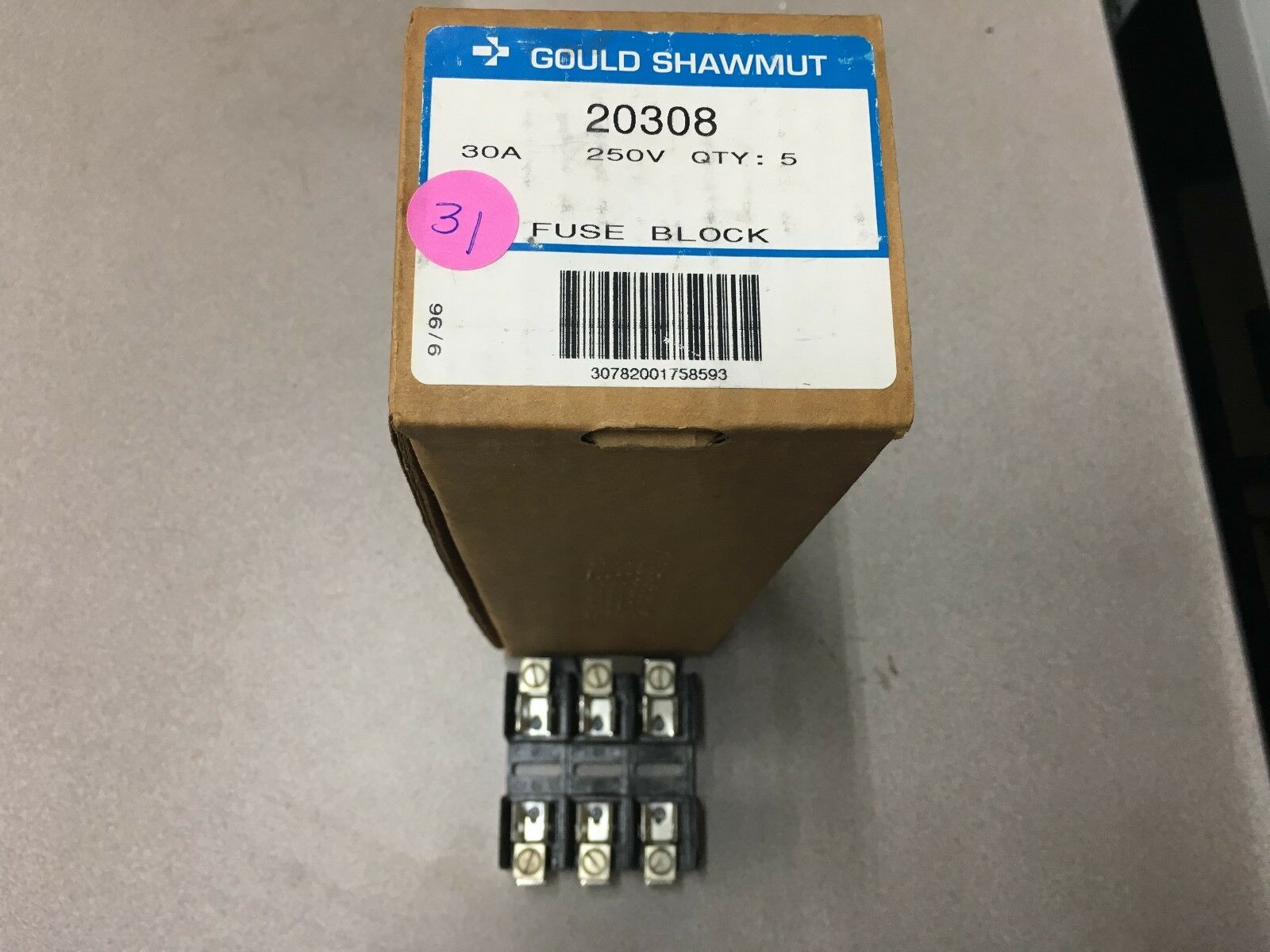 NEW IN BOX LOT OF 5 GOULD SHAWMUT FUSE BLOCK 20308