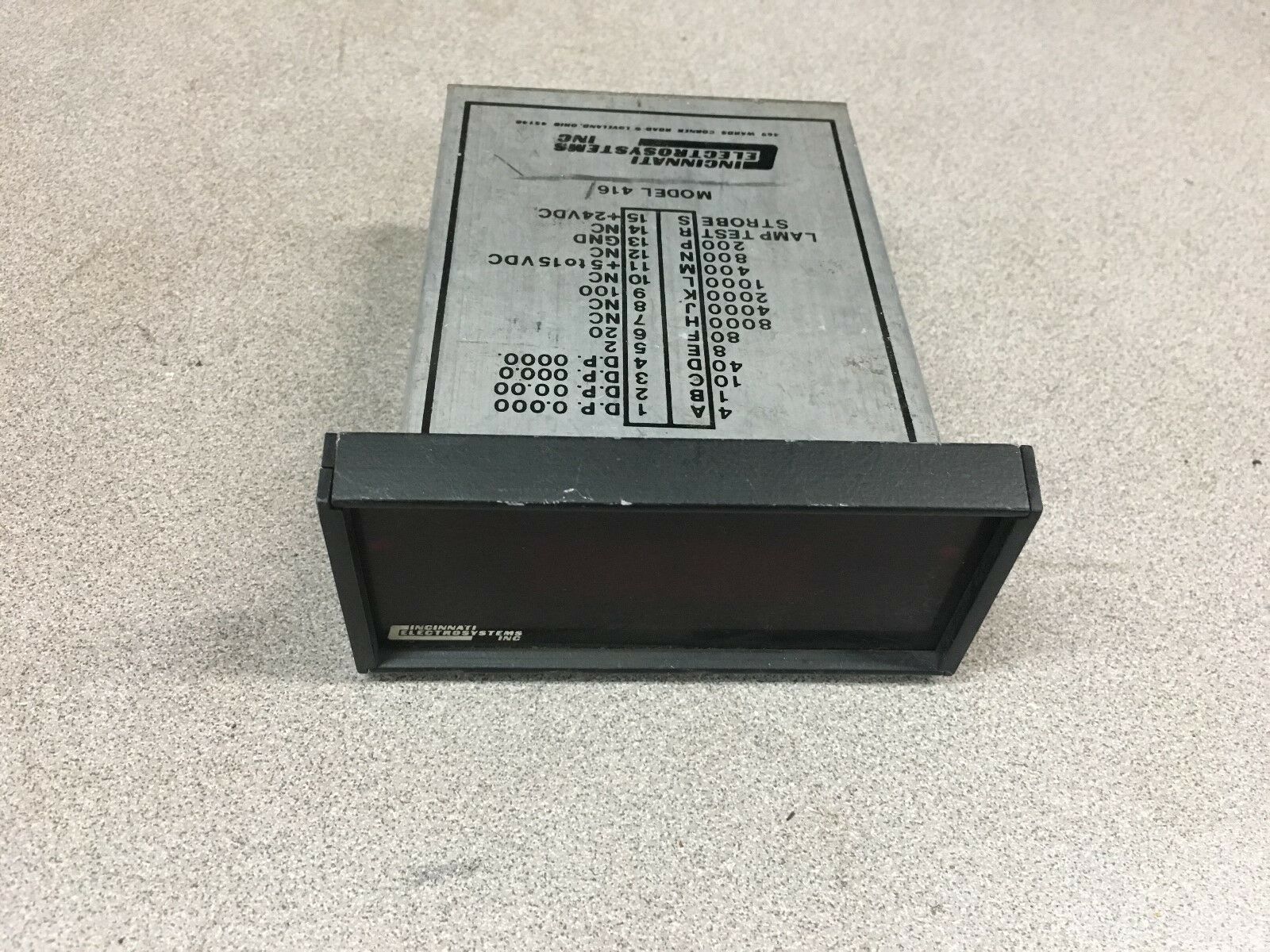 USED INCINNATI ELECTROSYSTEMS PANEL METER 416