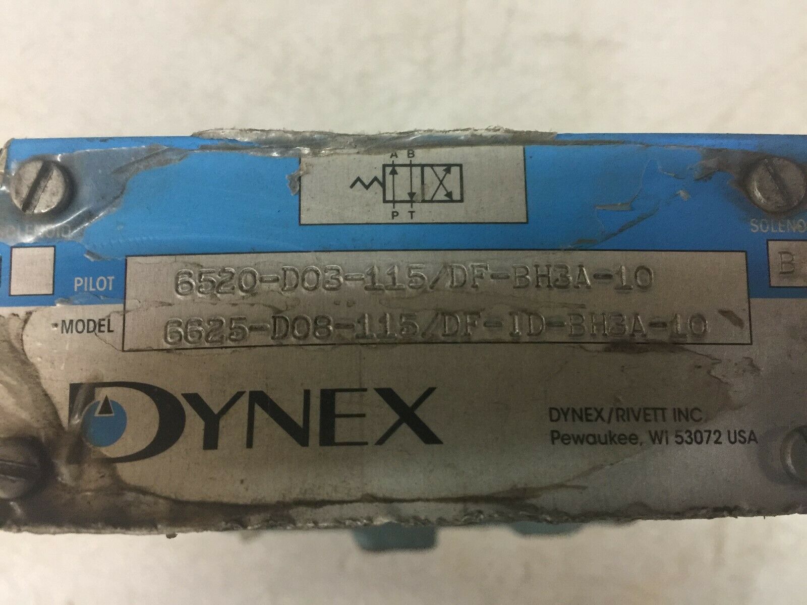 USED DYNEX HYDRAULIC SOLENOID VALVE ASSY 6625-D08-115/DF-ID-BH3A-10