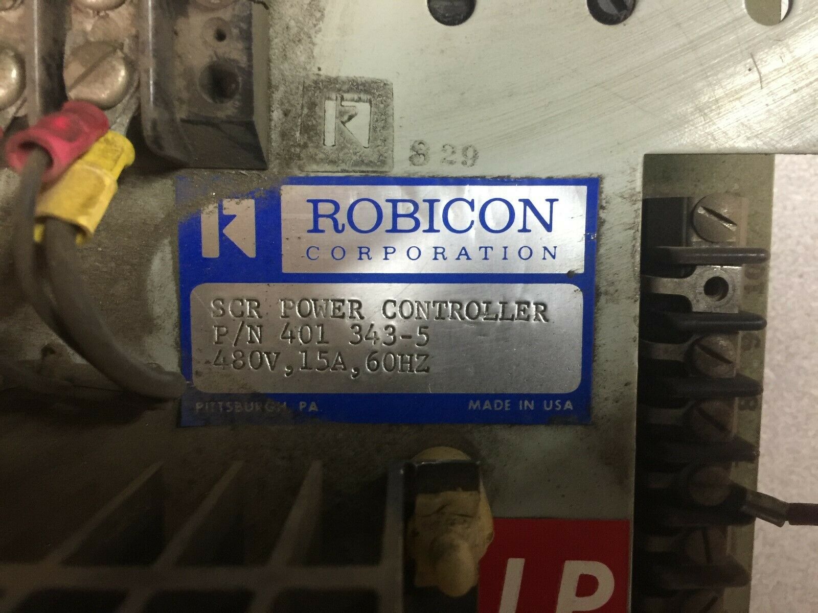 USED ROBICON 480 VAC 15 AMP SCR POWER CONTROLLER 401 343-5