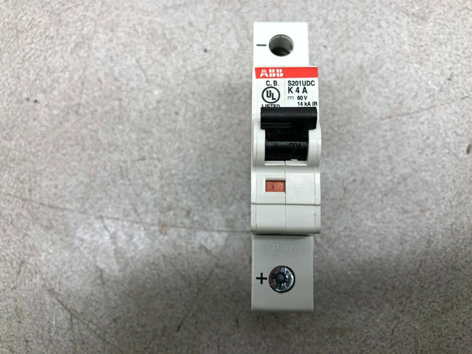 NEW NO BOX ABB 4 AMP 1 POLE 60 VDC BREAKER S2010DC-K4  /  2CDS271517R0337