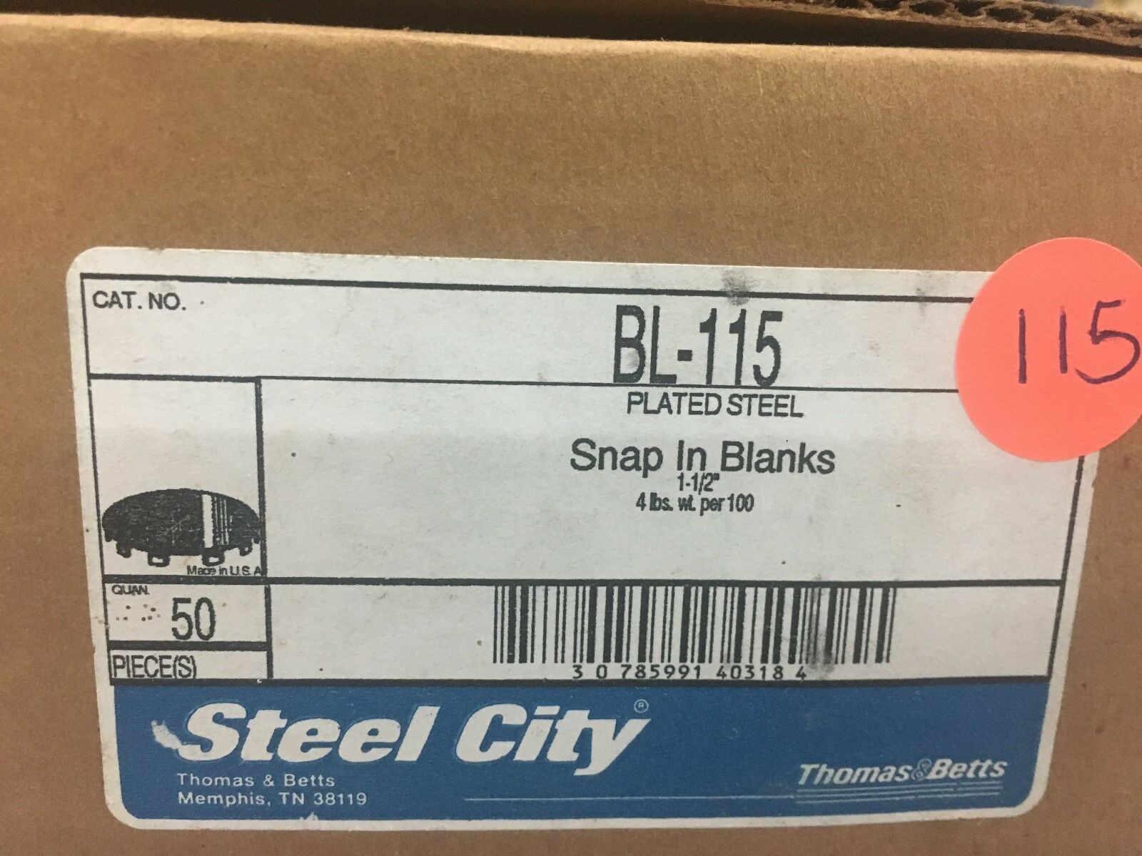 BOX OF 50 NEW STEEL CITY BLANKS BL-115