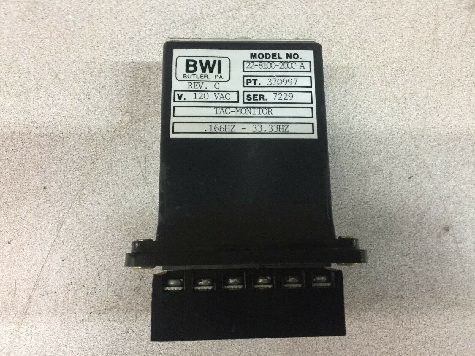 NEW NO BOX BWI TAC MONITOR 22-8100-2000A