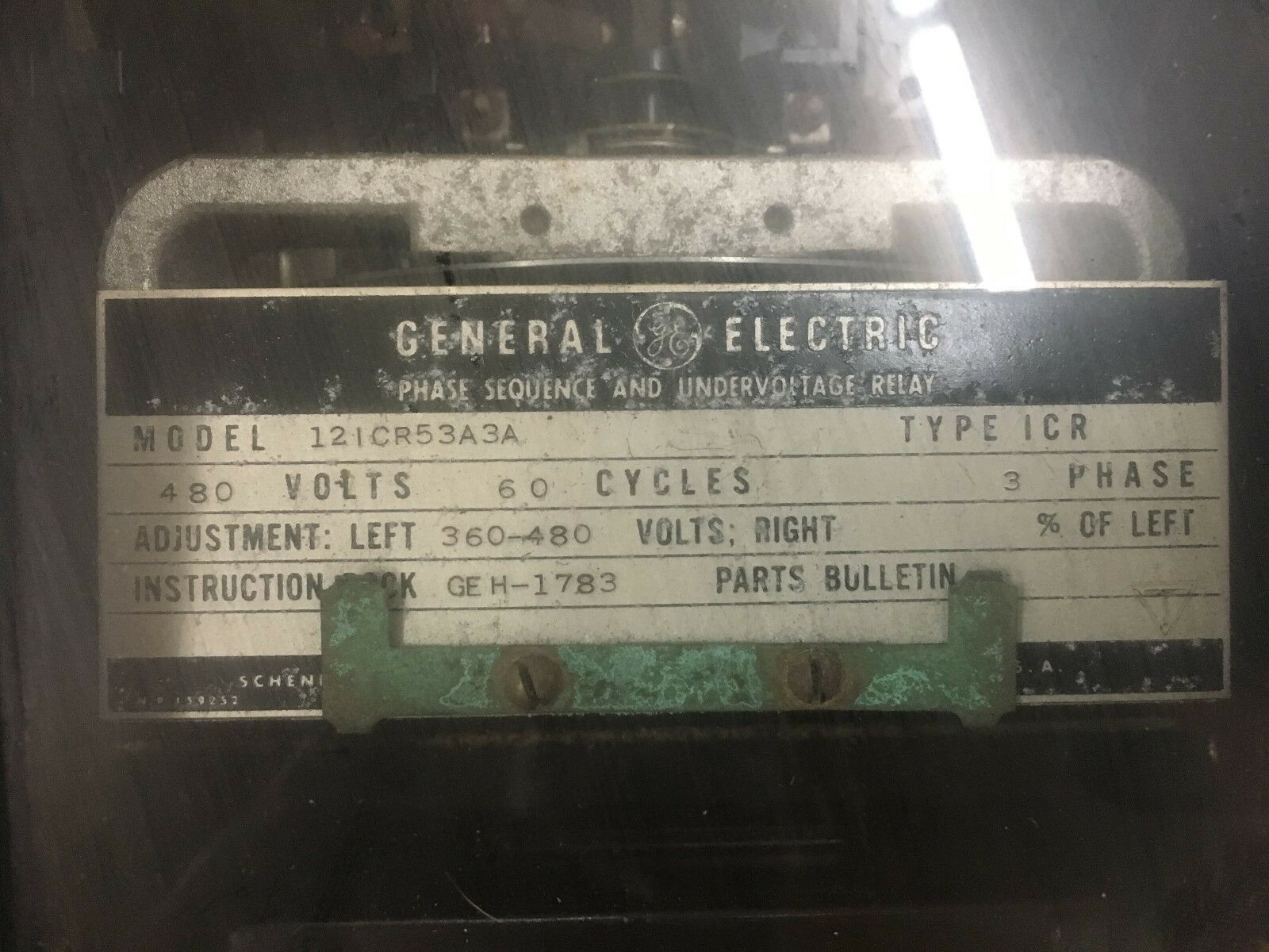 NEW GENERAL ELECTRIC PHASE SEQUENCE AND UNDERVOLTAGE RELAY 12ICR53A3A *READ*