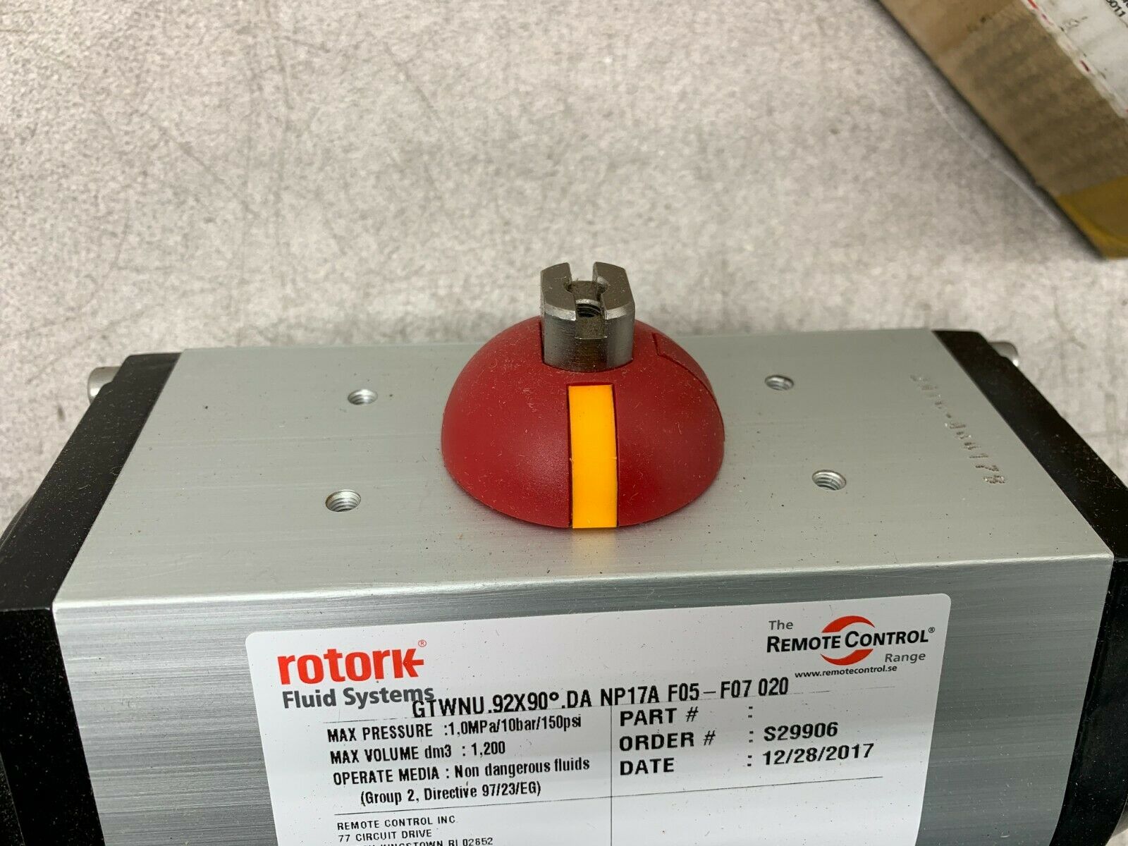 NEW IN BOX ROTORK NP17A F05-F07 020 PNEUMATIC ACTUATOR GTWNU.92X90