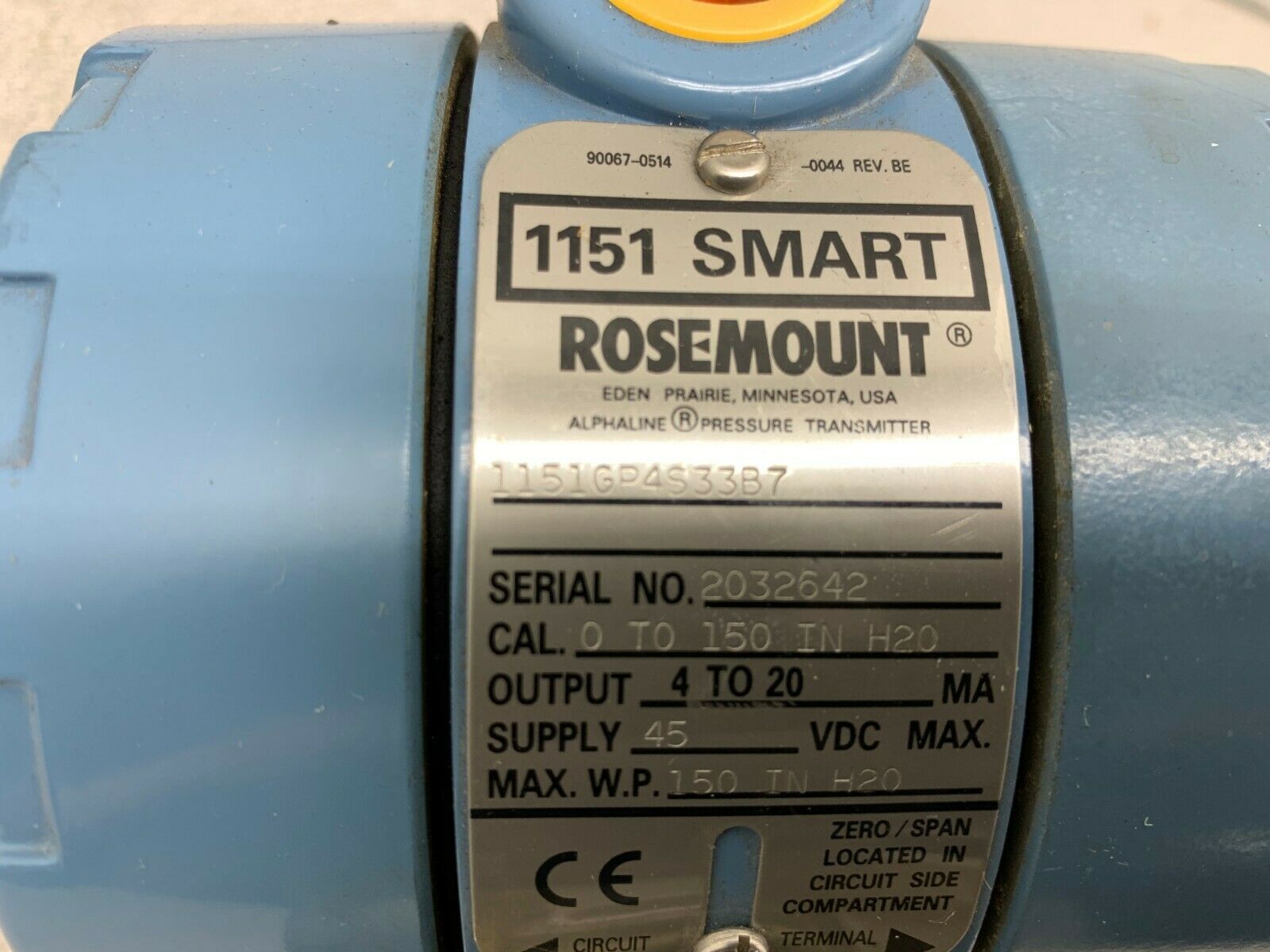 USED ROSEMOUNT 1151 SMART  TRANSMITTER 1151GP4S33B7