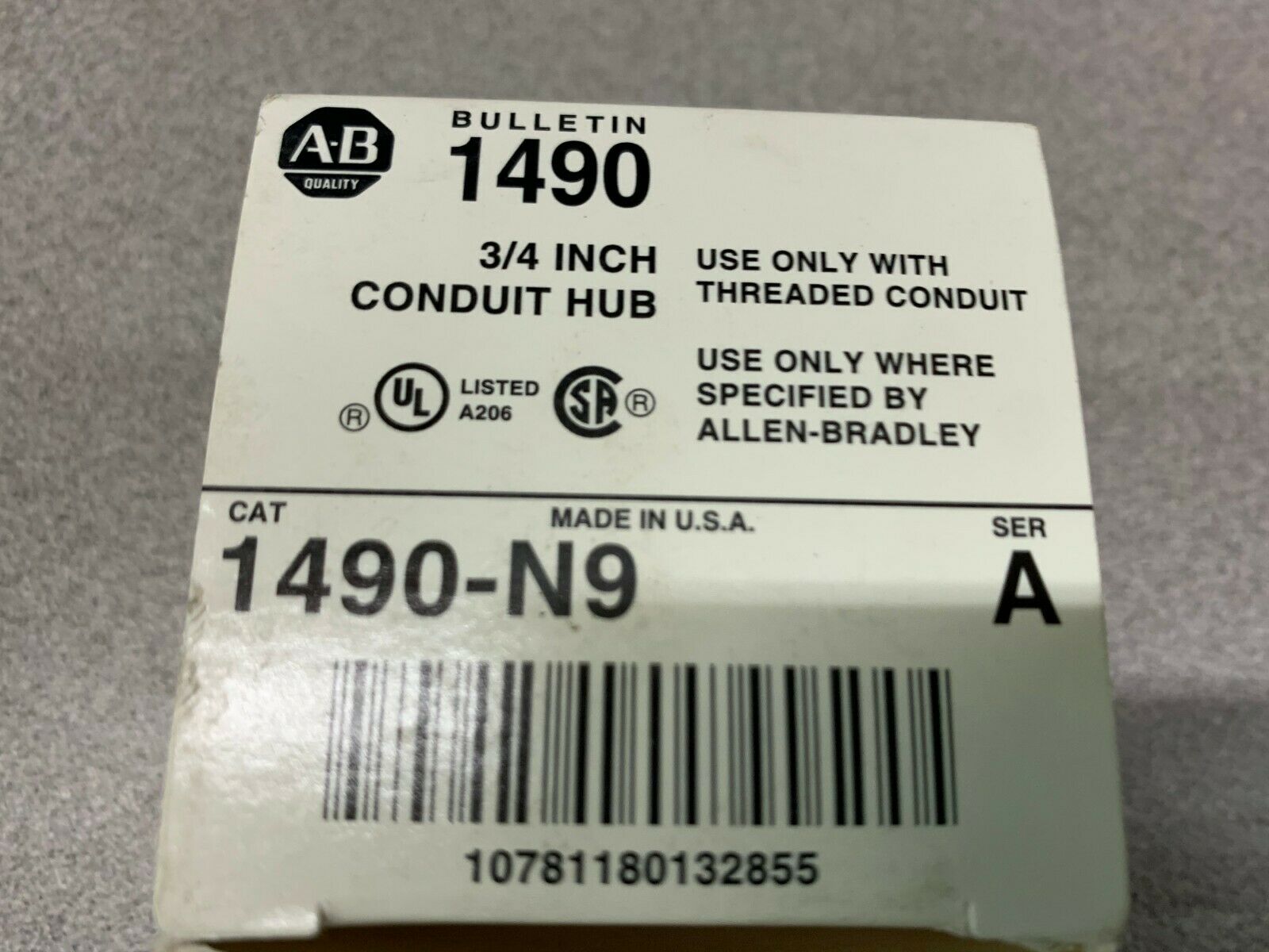 NEW IN BOX ALLEN BRADLEY 3/4 CONDUIT HUB 1490-N9 SERIES A