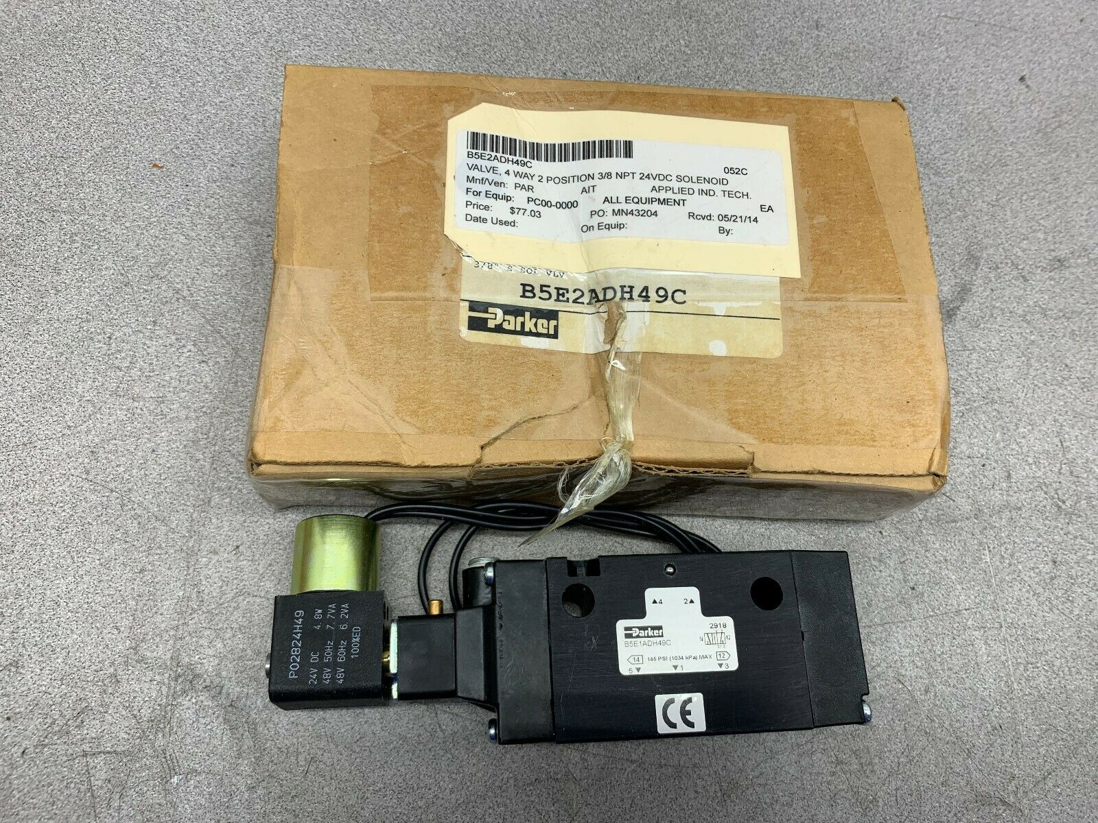 NEW IN BOX PARKER VALVE B5E1ADH49C