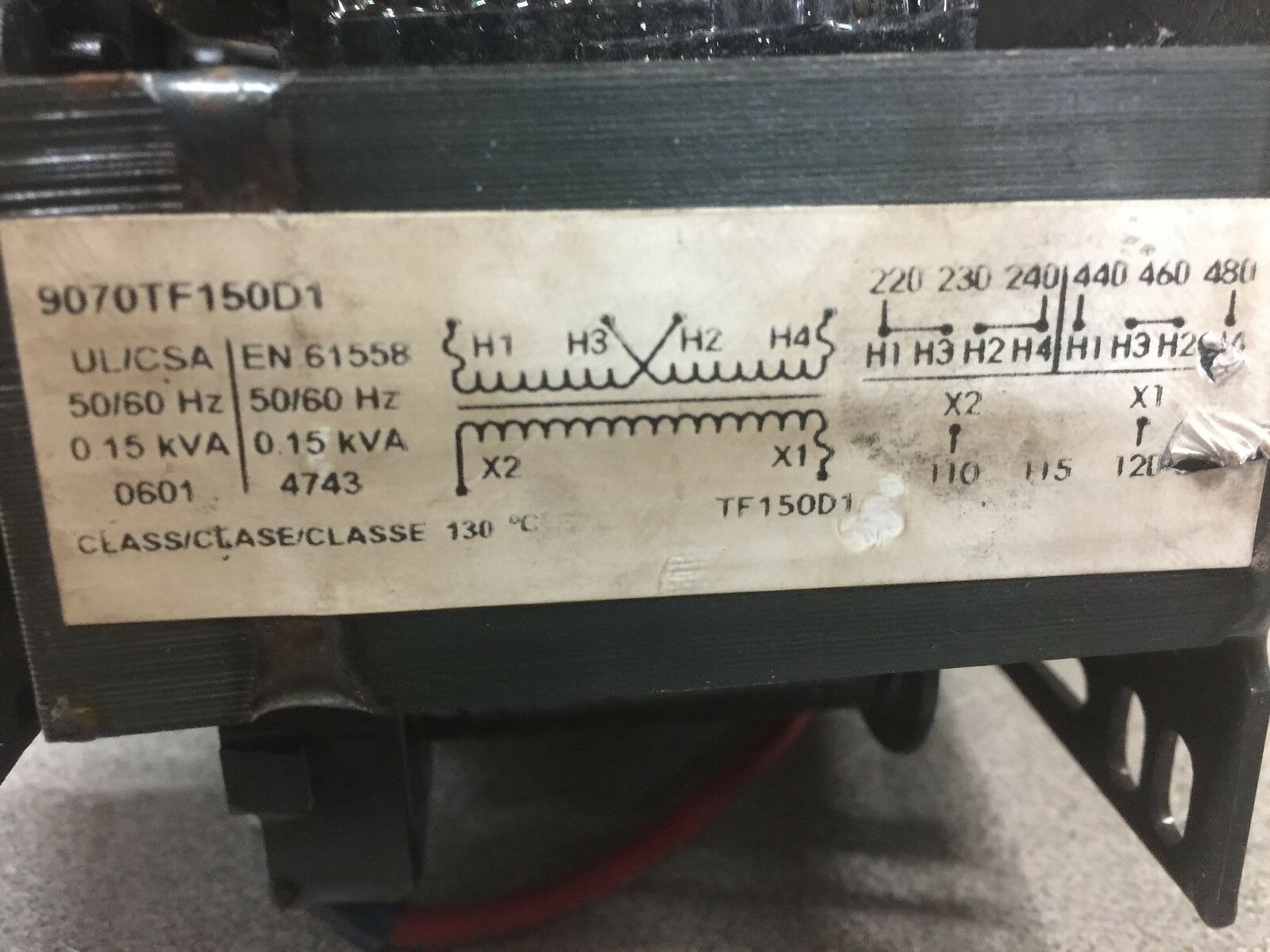 USED SQUARE D 0.15KVA CONTROL TRANSFORMER 9070TF150D1