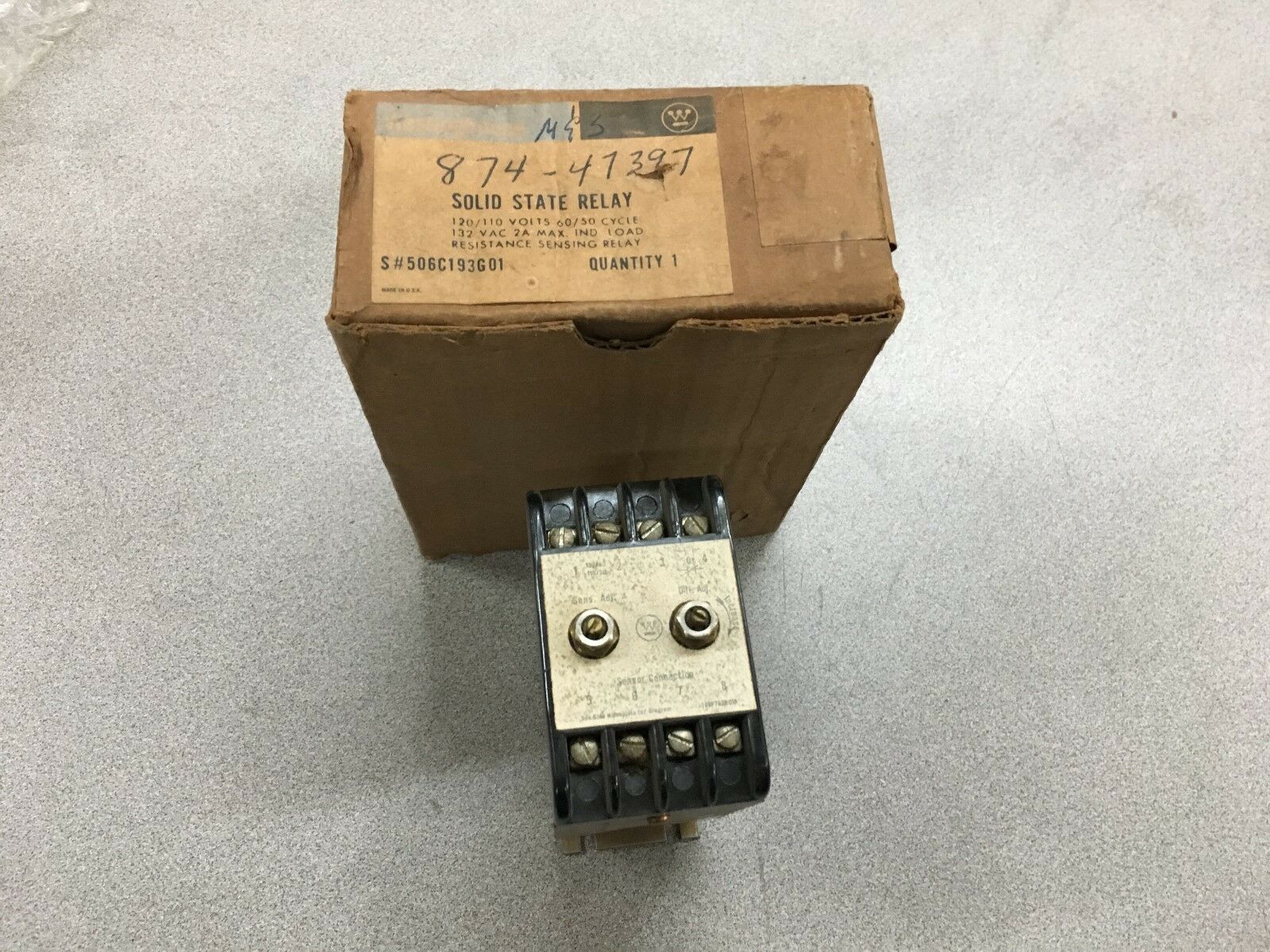 NEW IN BOX WESTINGHOUSE RESISTANCE SENSING RELAY 506C193G01