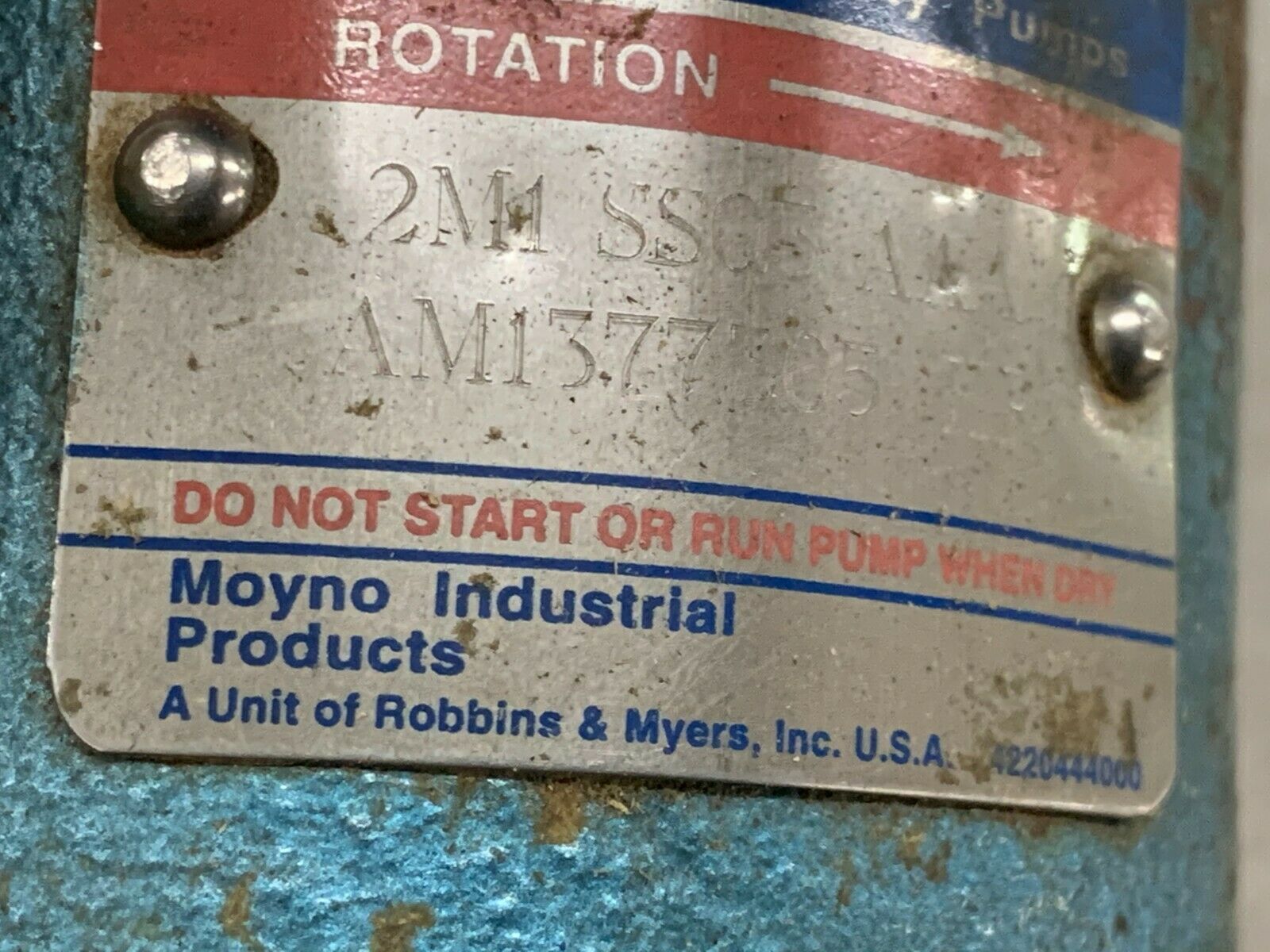 USED MOYNO AM1377305 HR PUMP 2M1 SSQ3 AAA