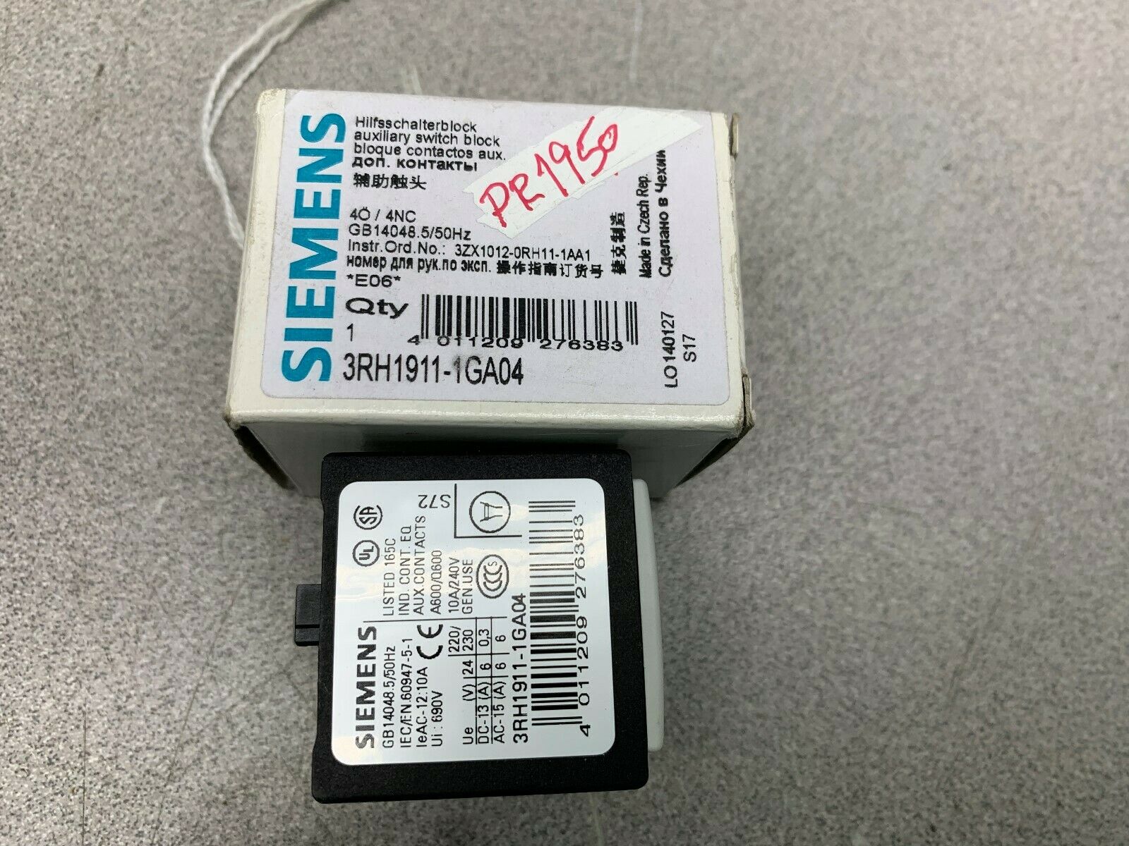 NEW IN BOX SIEMENS BLOCK 3RH1911-1GAD4