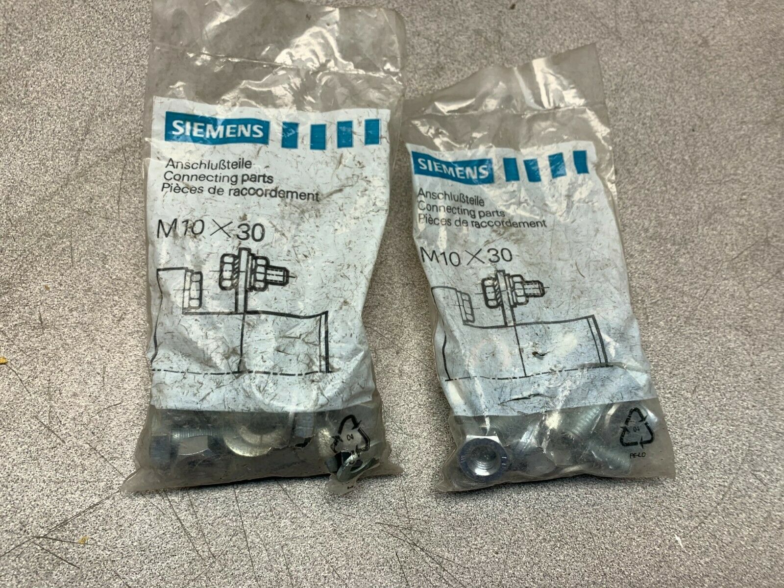 LOT OF 2 NEW IN BOX SIEMENS CONNECTING PARTS M10X30