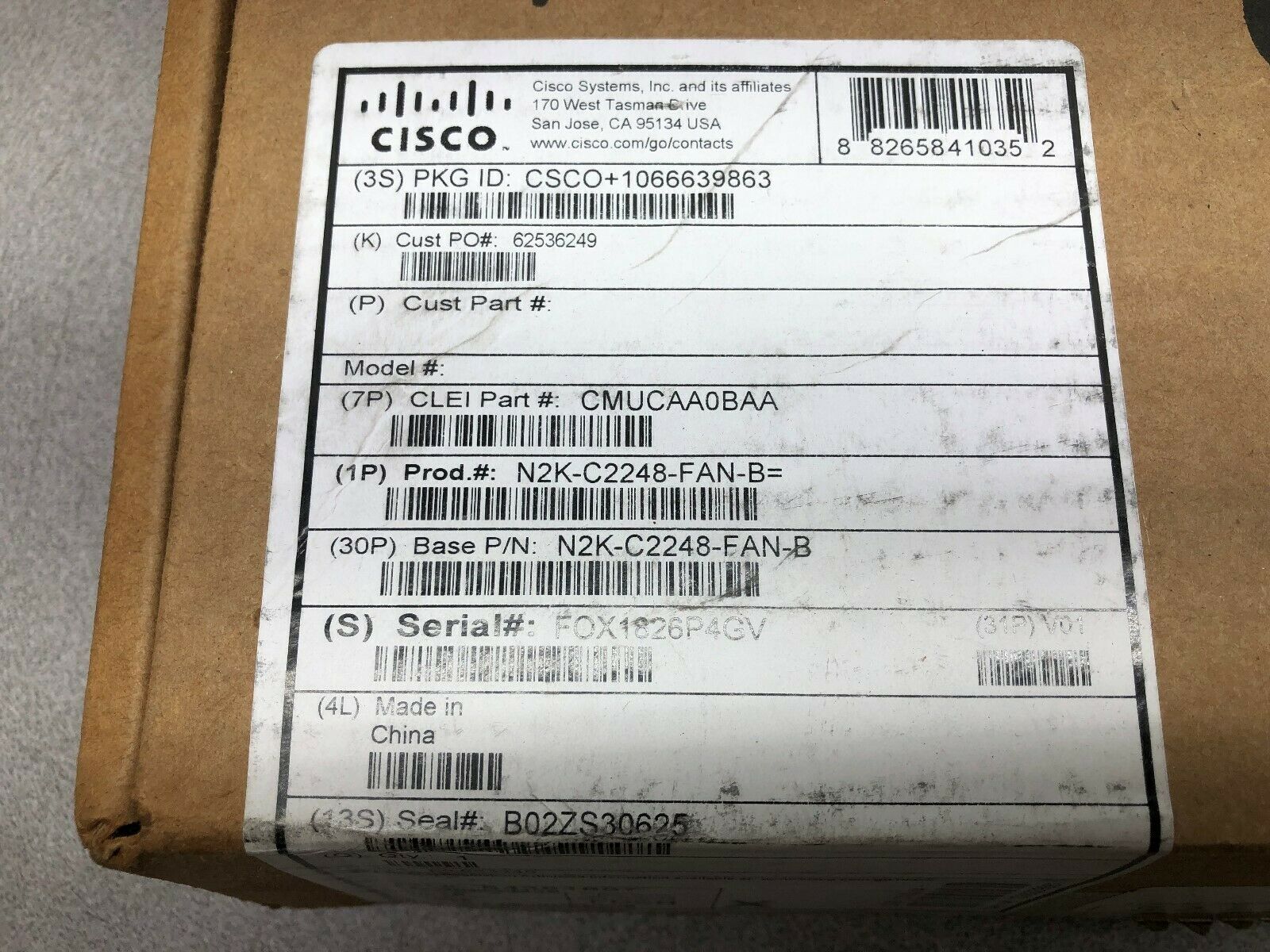 NEW IN BOX CISCO FAN MODULE N2K-C2248-FAN=VO2