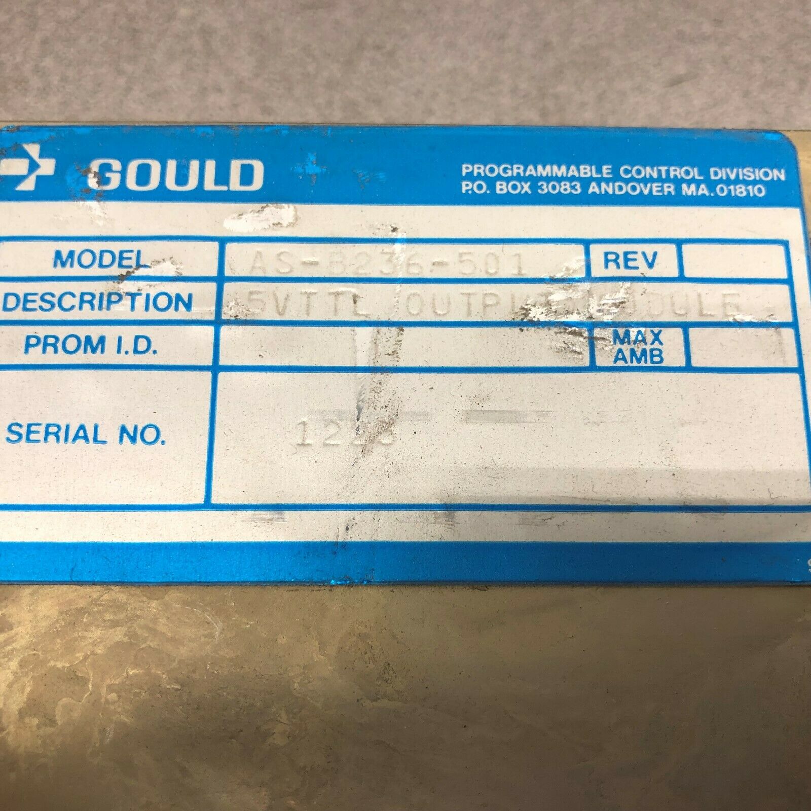 USED GOULD 5VTTL OUTPUT MODULE AS-B236-501