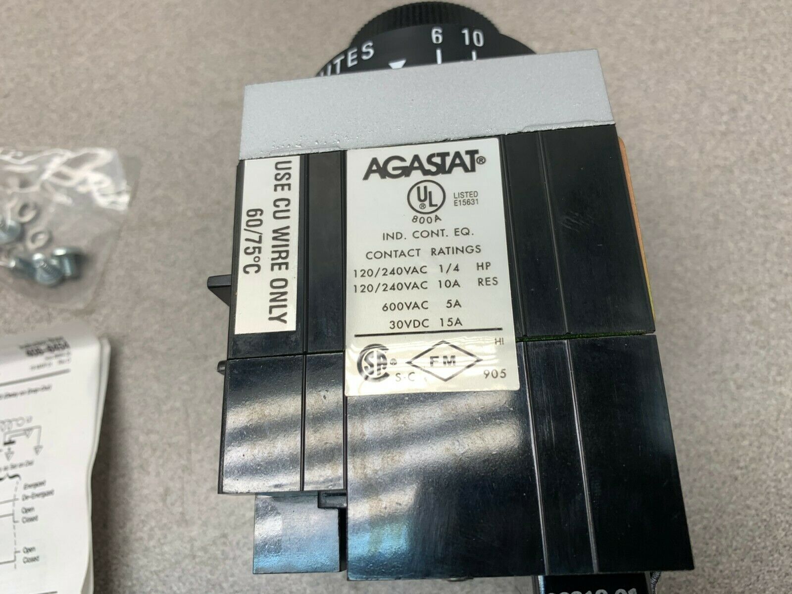 NEW AGASTAT 125 VDC. TIMER 6-60 MIN. TIMING RELAY E7022PIT004