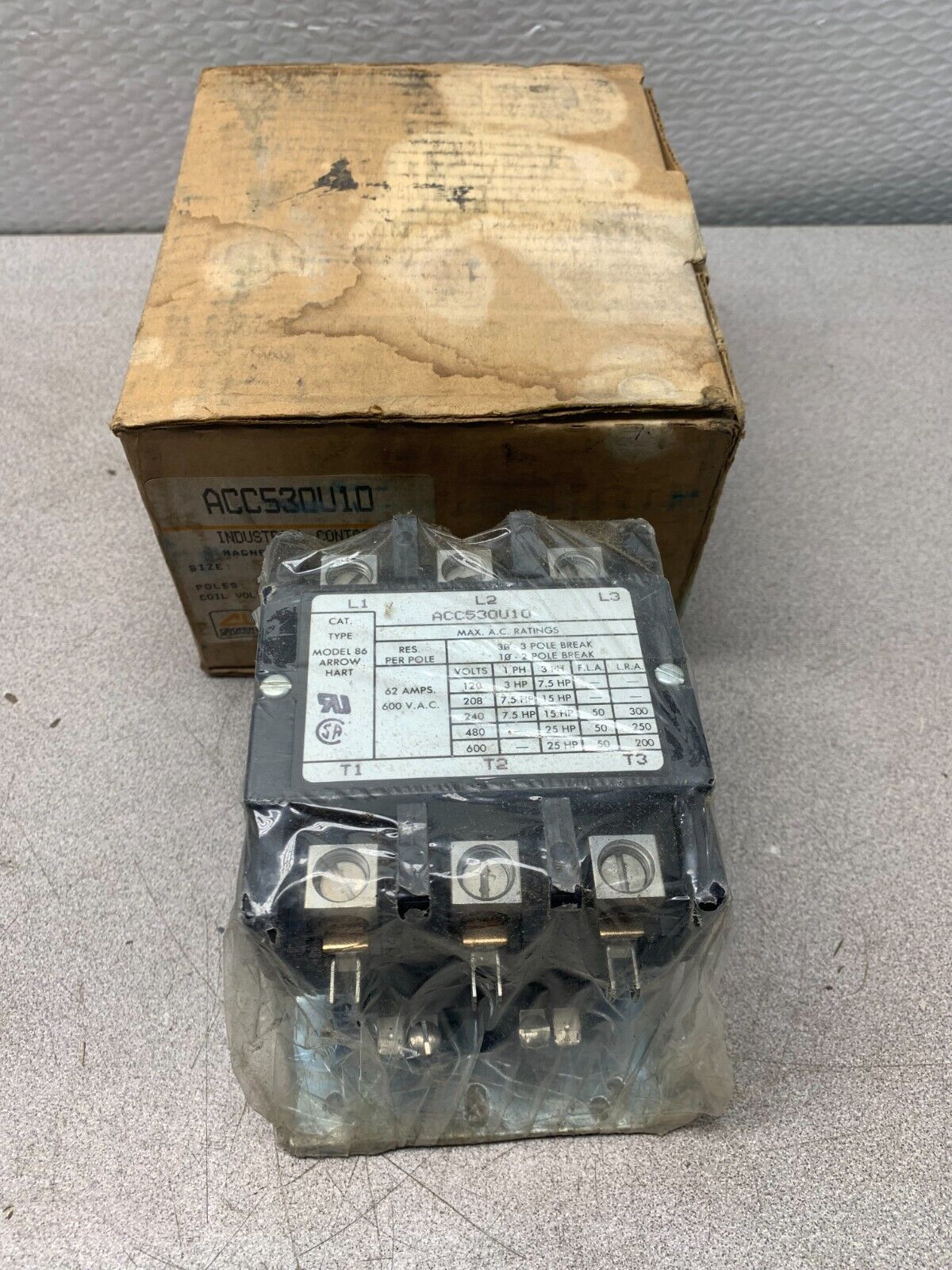 NEW IN BOX ARROW HART 24V. COIL MAGNETIC CONTACTOR ACC530U10