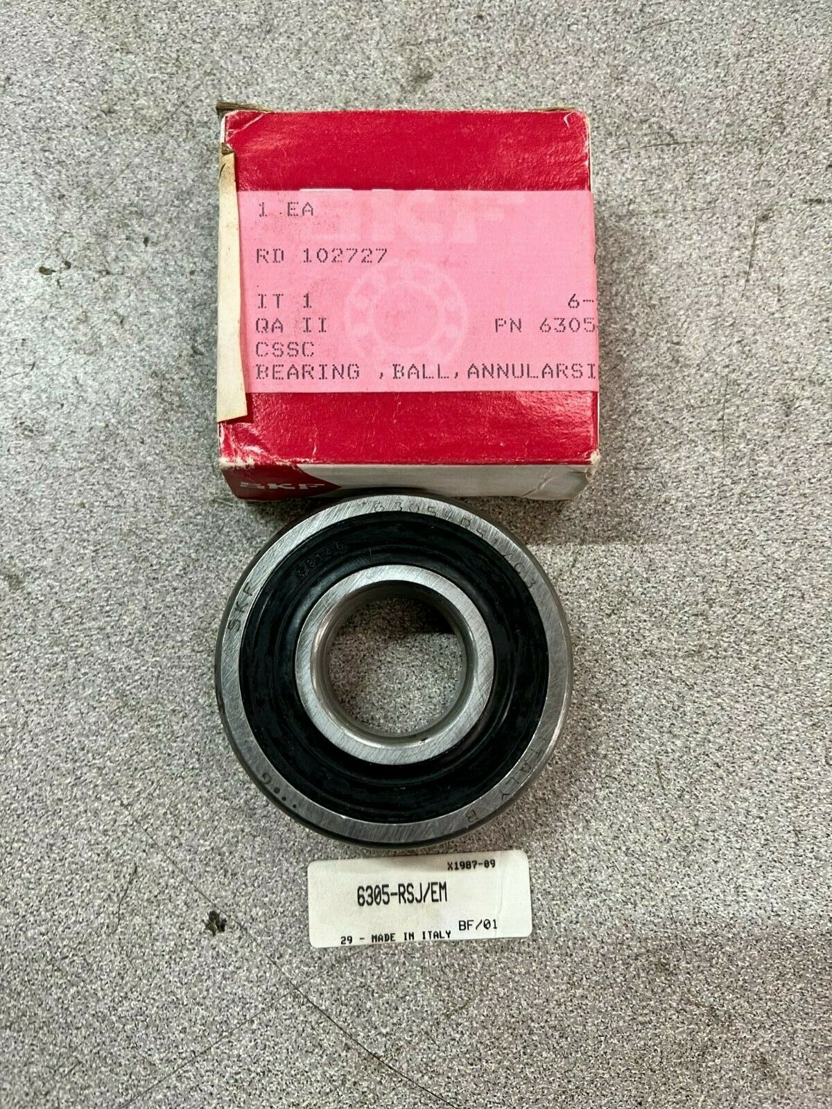 NEW IN BOX SKF 6305-RSJ/C3 BALL BEARING 6305-RS1/C3