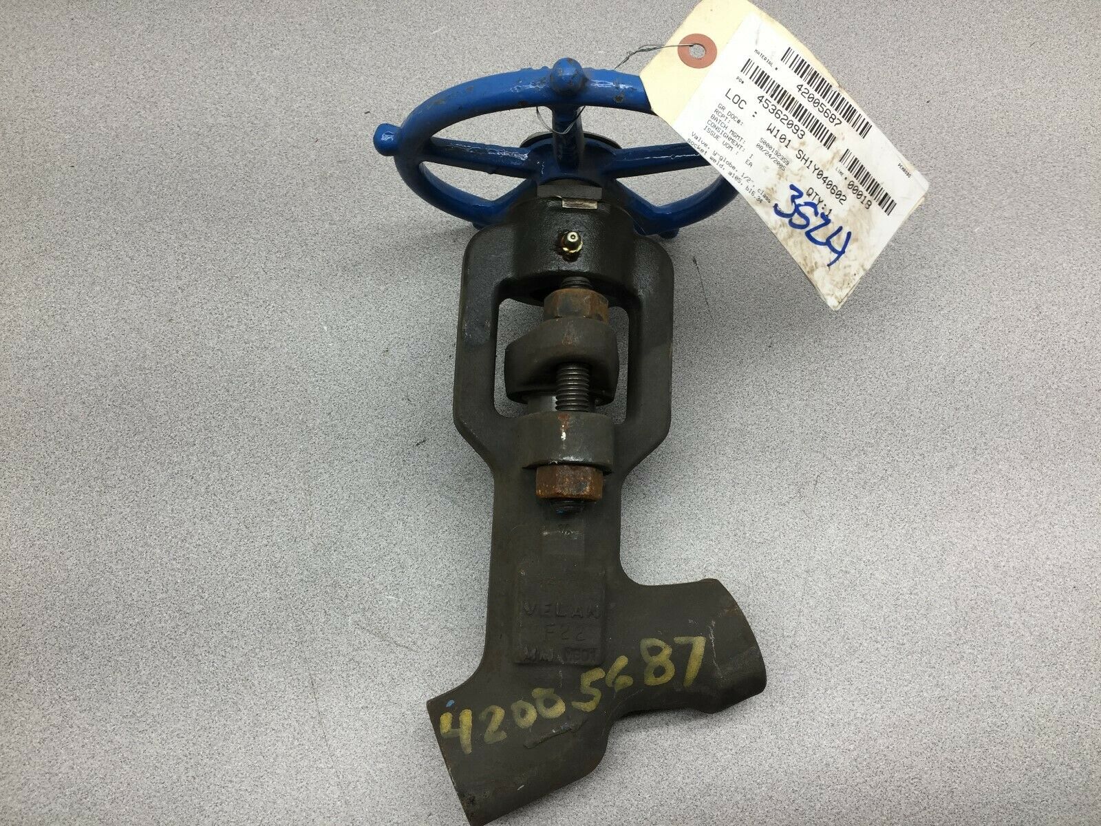 NEW NO BOX VELAN 1/2 SOCKET WELD VALVE A105,B16.34