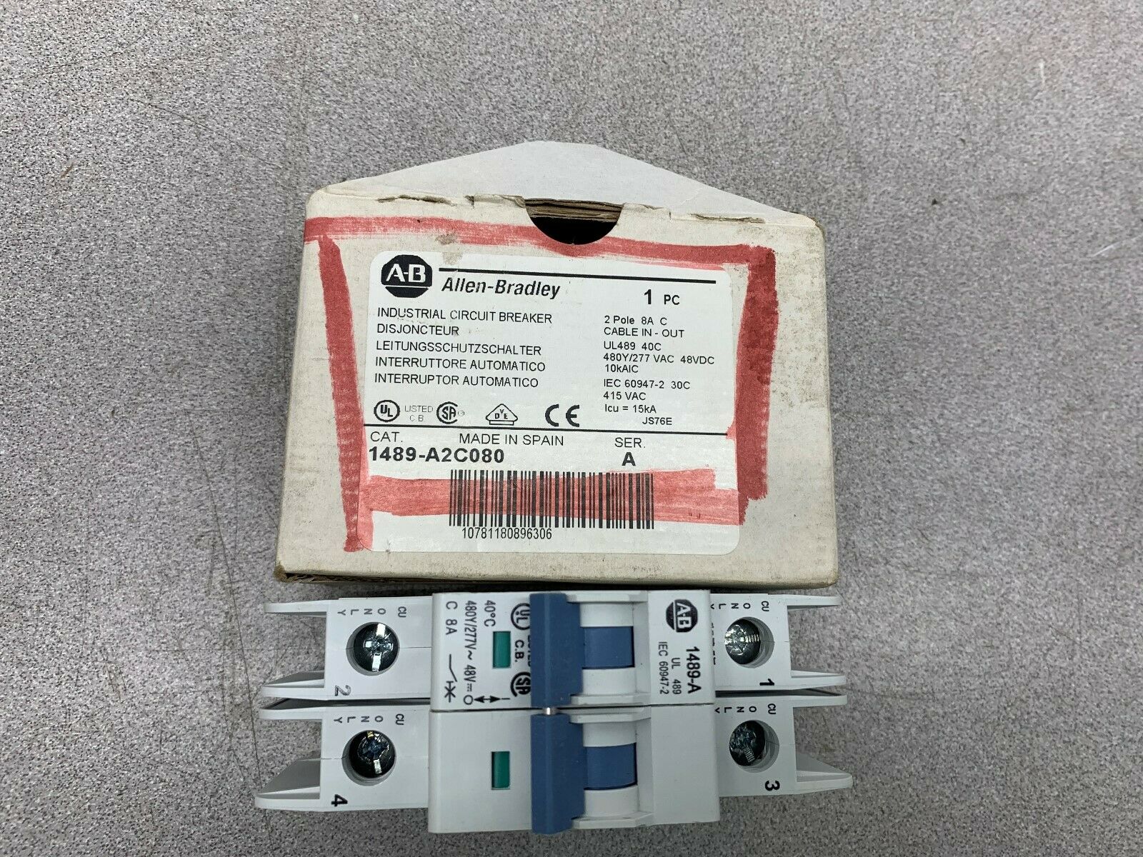 NEW IN BOX ALLEN BRADLEY BREAKER 1489-A2C080