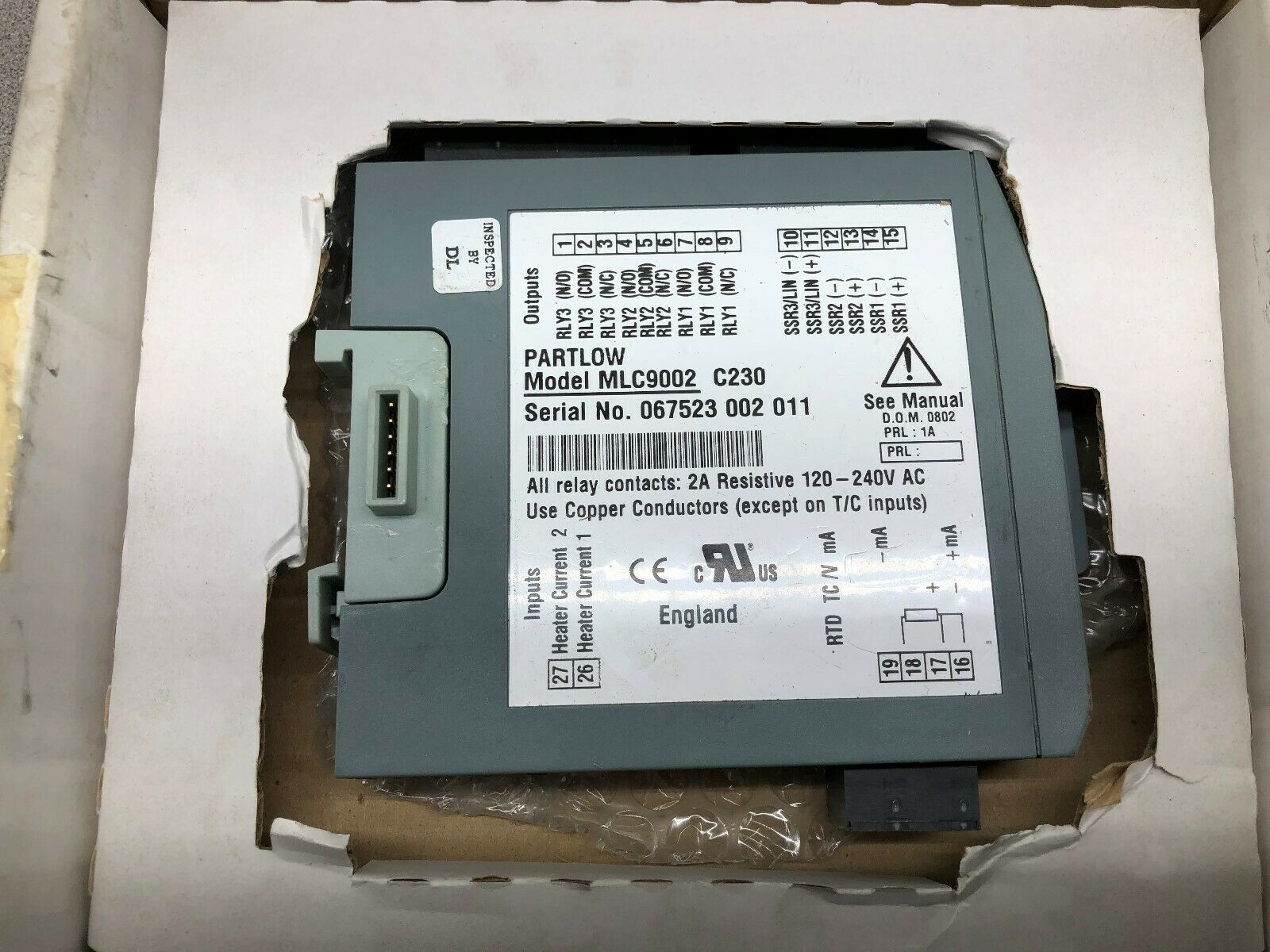 NEW IN BOX PARTLOW TEMPERATURE CONTROLLER MODULE MLC9002 C230