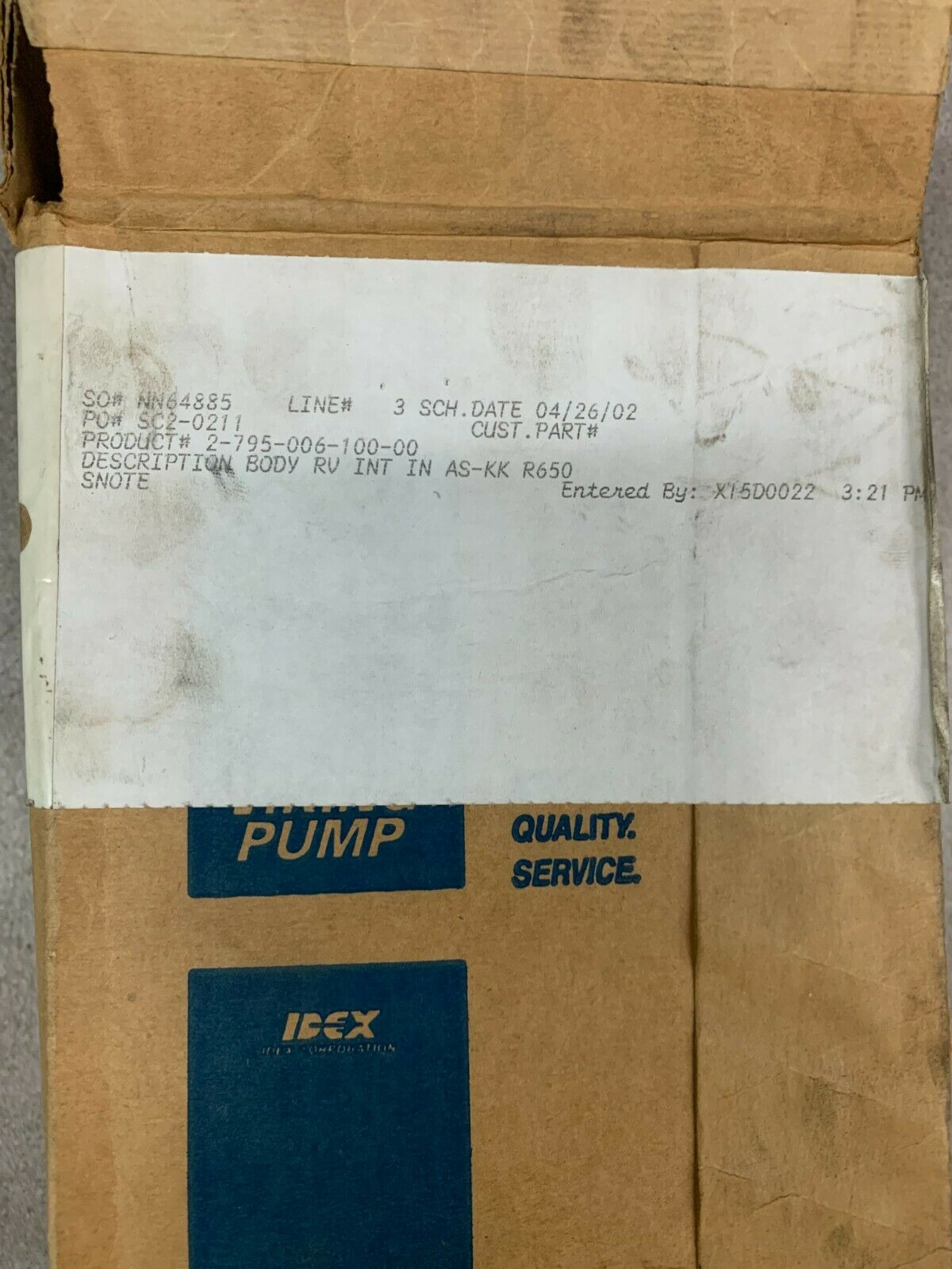 NEW IN BOX VIKING PUMP BODY 2-795-006-100-00