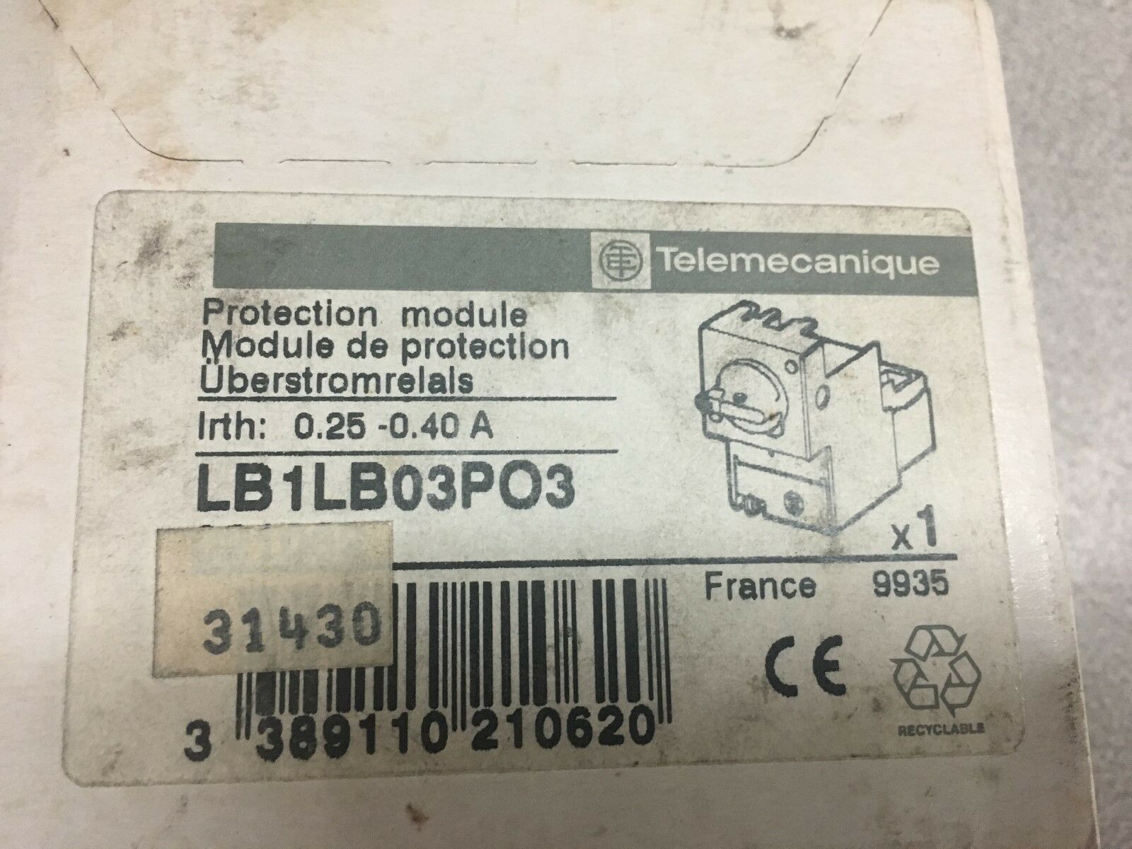 NEW IN BOX TELEMECANIQUE MODULE LB1LB03PO3