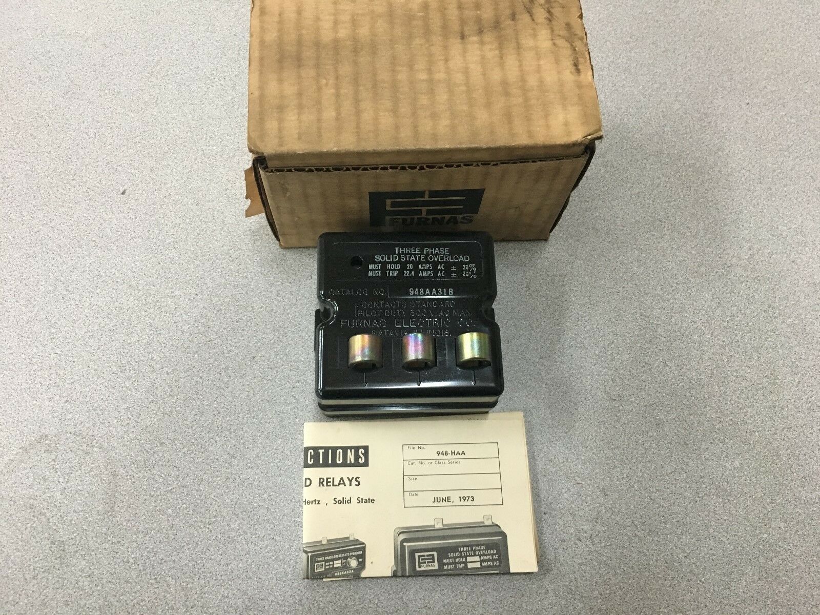 NEW IN BOX FURNAS OVERLOAD RELAY 948AA31B