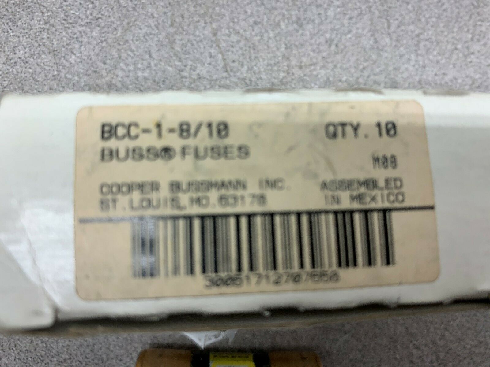 LOT OF 10 NEW IN BOX BUSS FUSE BCC-1-8/10