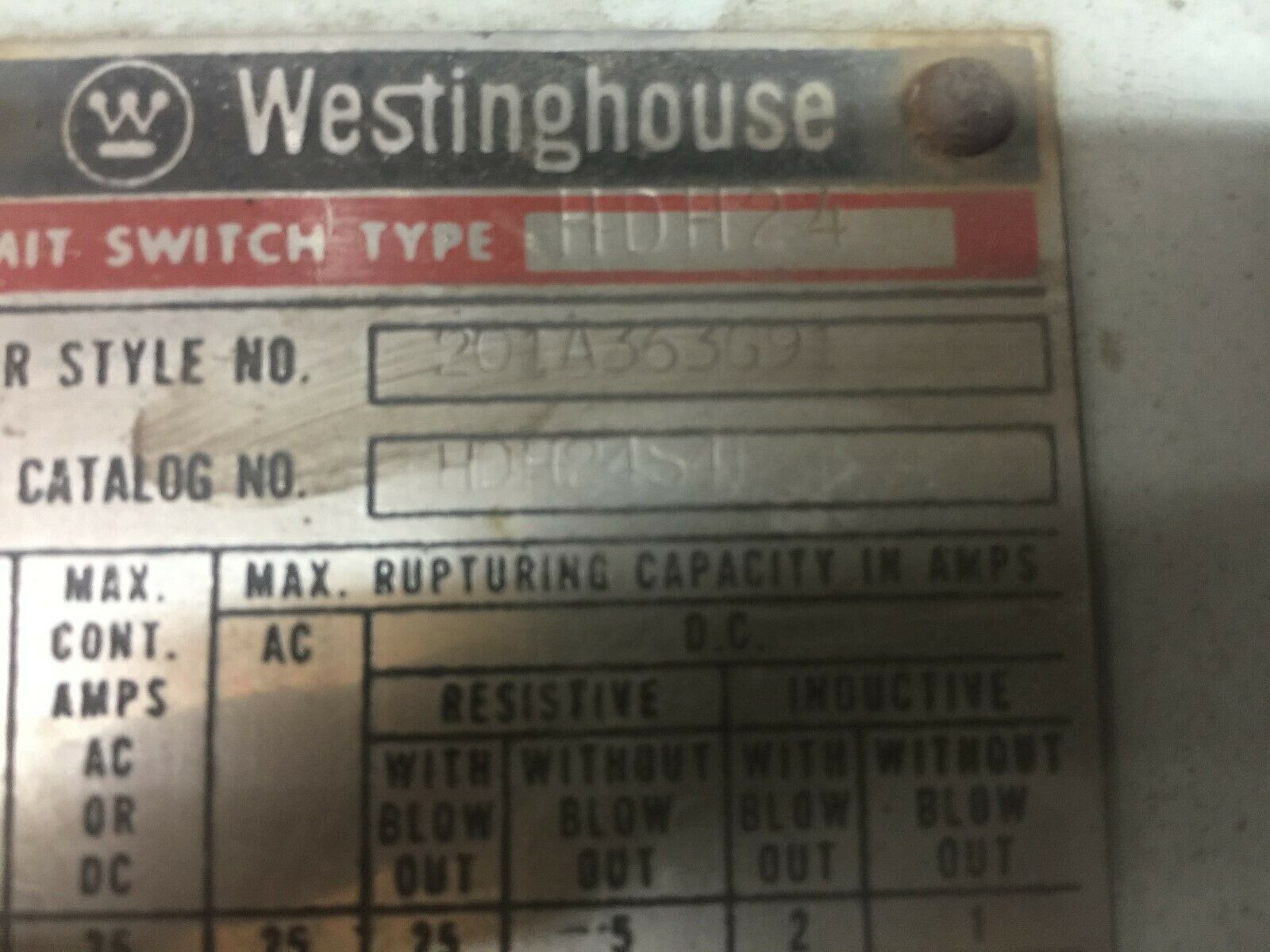 USED WESTINGHOUSE LIMIT SWITCH HDH24S4F