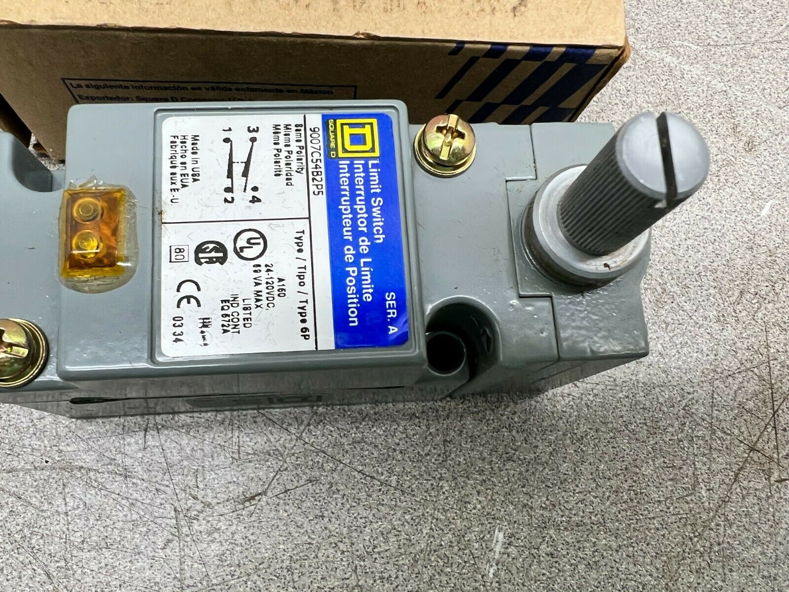 NEW IN BOX SQUARE D LIMIT SWITCH 9007C54B2P5 SERIES A