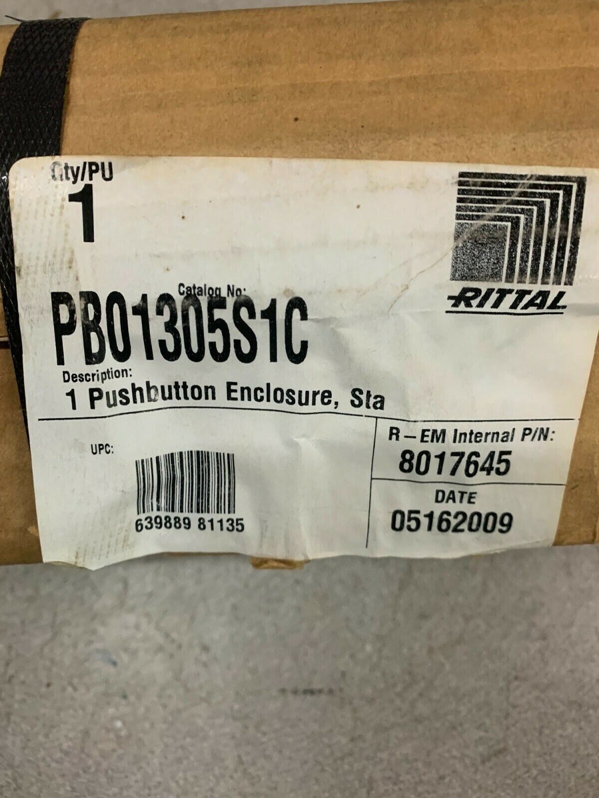 NEW RITTAL 1 PUSHBUTTON ENCLOSURE PB01305S1C