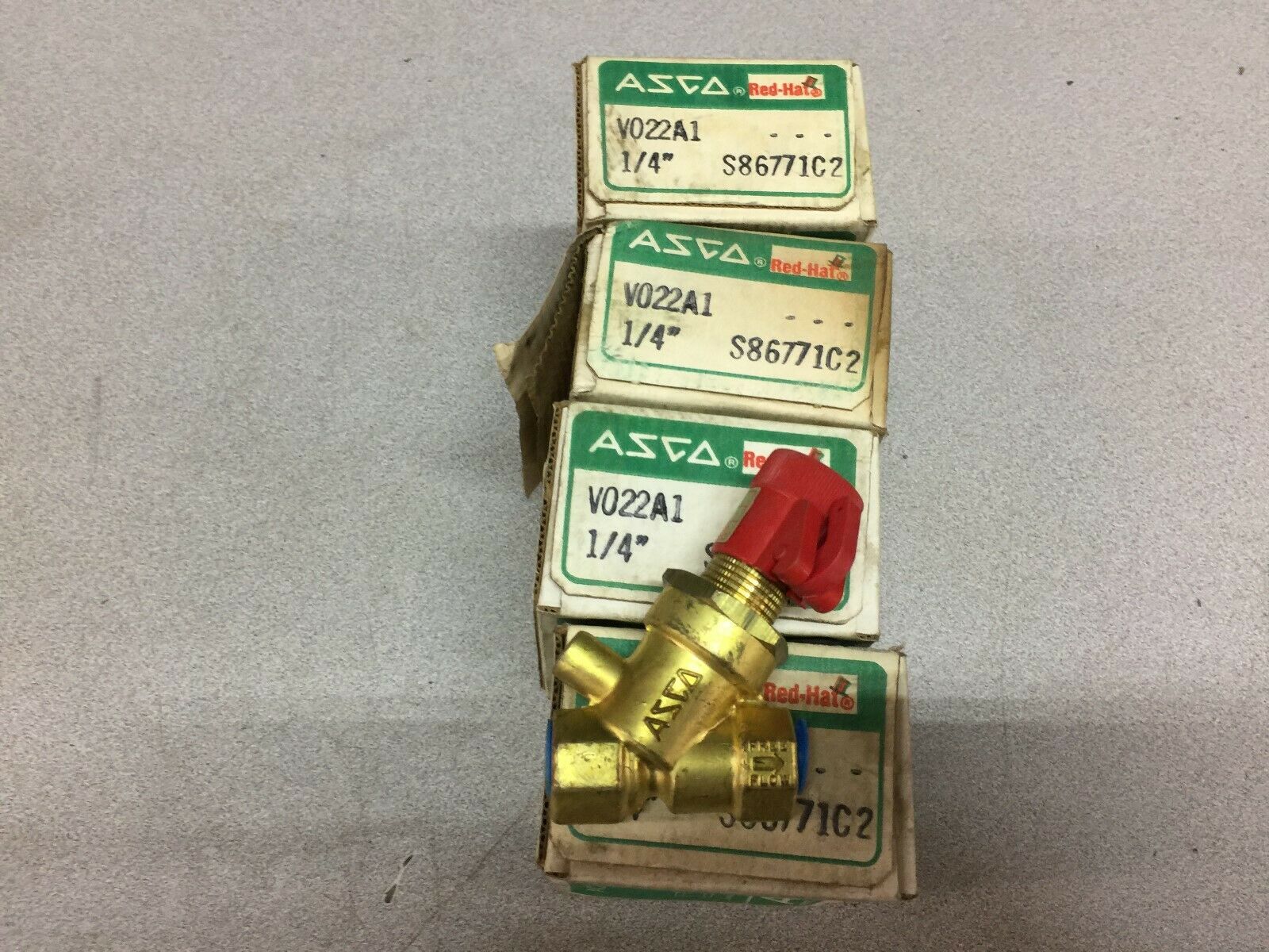NEW IN BOX (LOT OF 4) ASCO 1/4" FLOW CONTROL VALVE V022A1