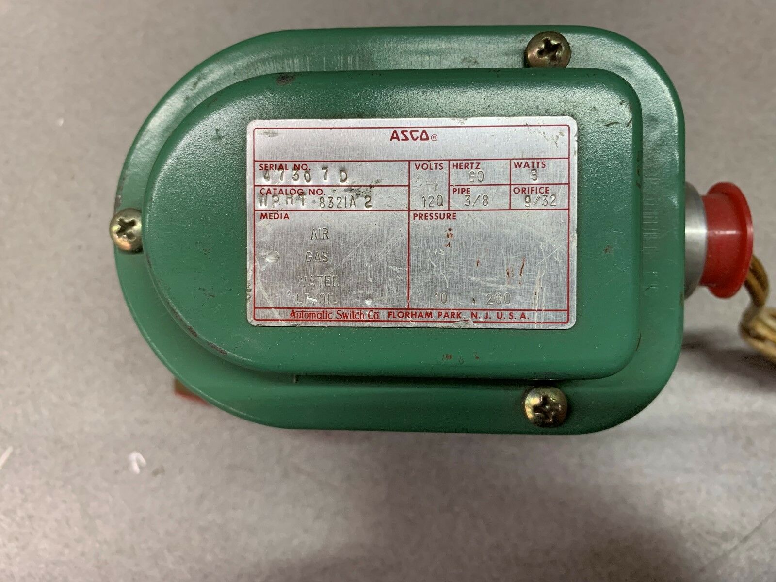 NEW NO BOX ASCO VALVE WPH1 8321A2