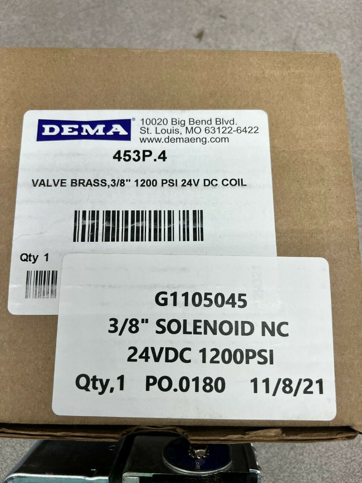 NEW IN BOX DEMA 453P.4 VALVE 453P