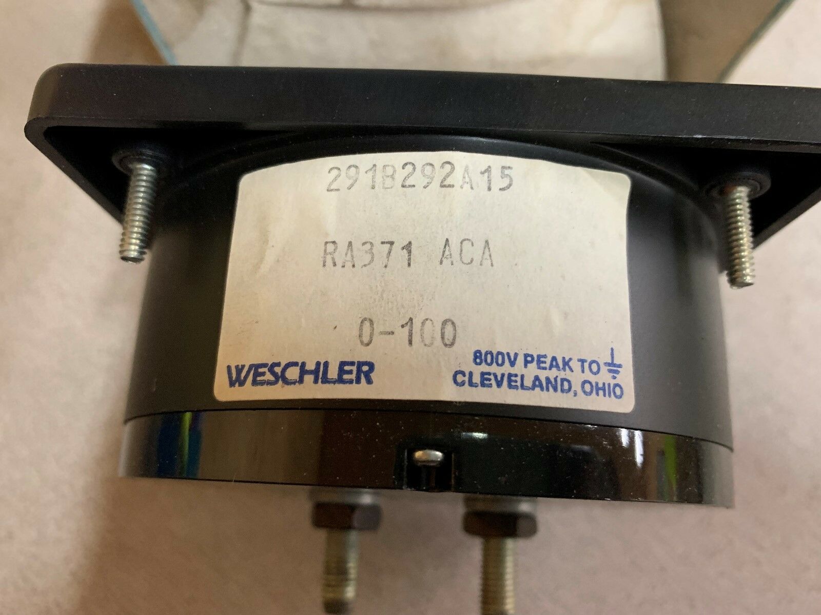 NEW IN BOX WESCHLER 0-100 AMPS PANEL METER 291B29A15