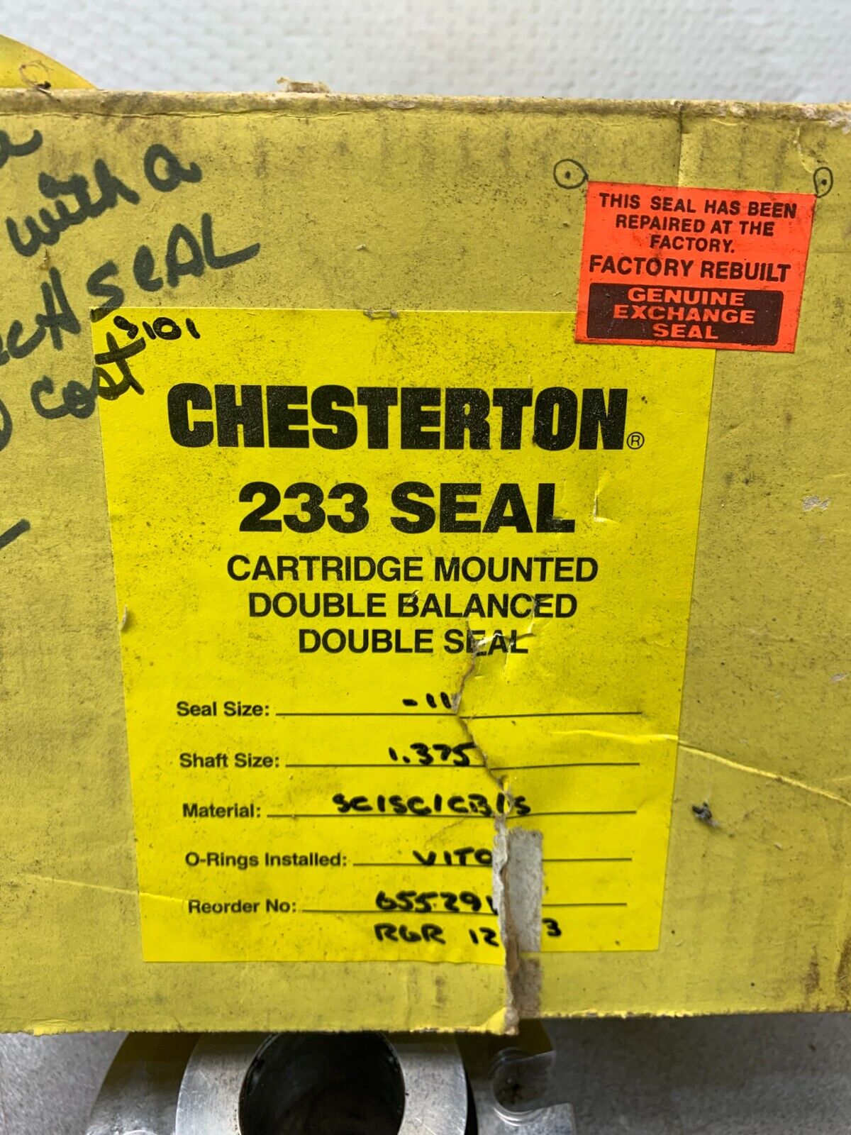 REBUILT CHESTERTON 233 MECHANICAL SEAL SIZE -11 SHAFT SIZE 1.375"