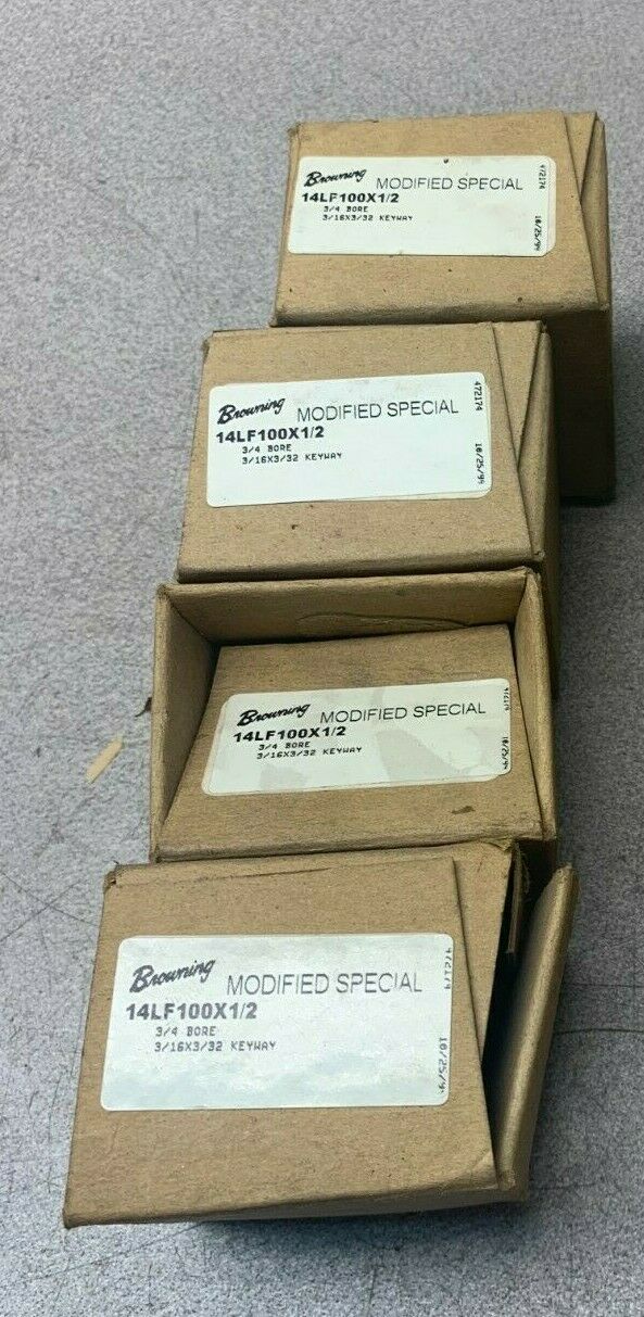 LOT OF 4 NEW IN BOX BROWNING GEARBELT PULLEY 14LF100X1/2