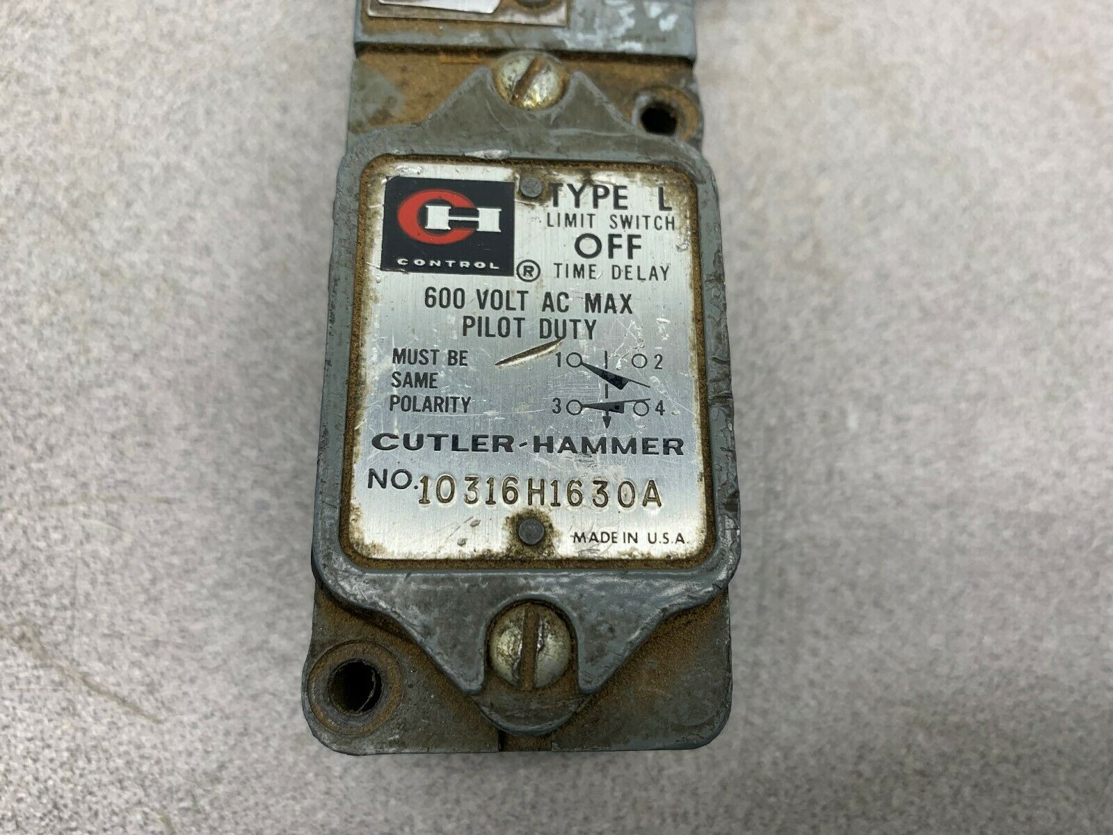 USED CUTLER HAMMER SWITCH 10316H1630A