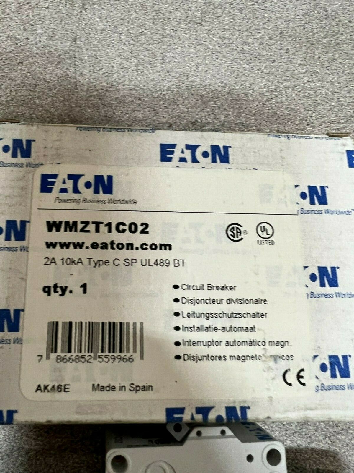 NEW IN BOX EATON CIRCUIT BREAKER WMZT1C02