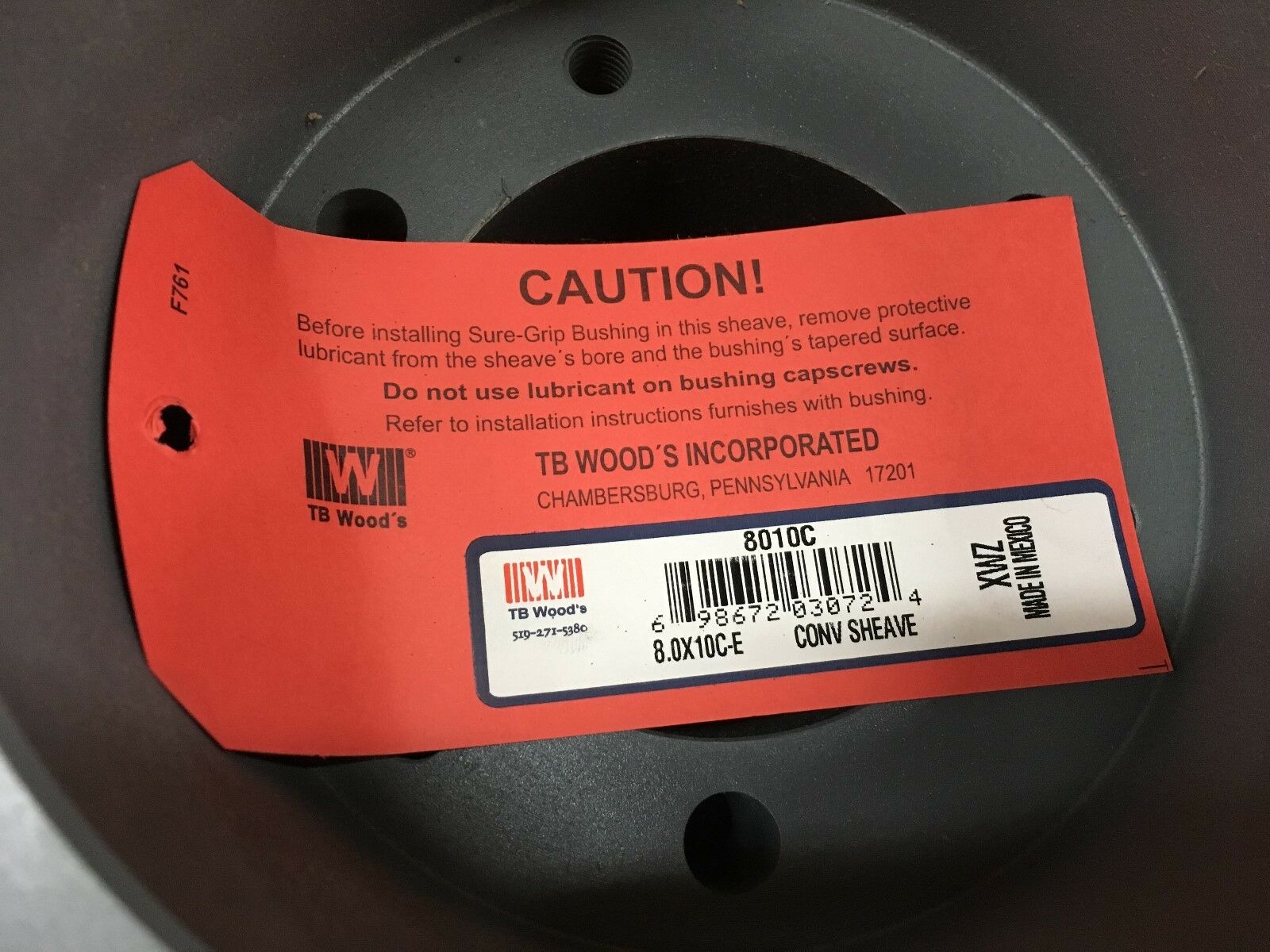 NEW IN BOX TB WOODS 8010C CONV SHEAVE 8.0X10C-E