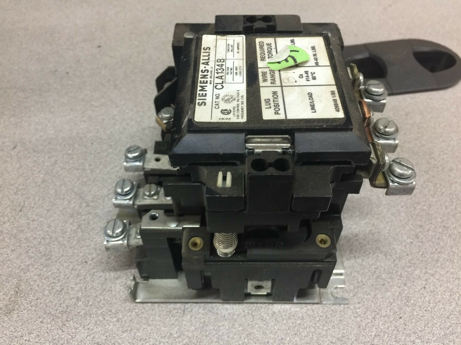 USED SIEMENS CONTACTOR 3POLE CLA134B